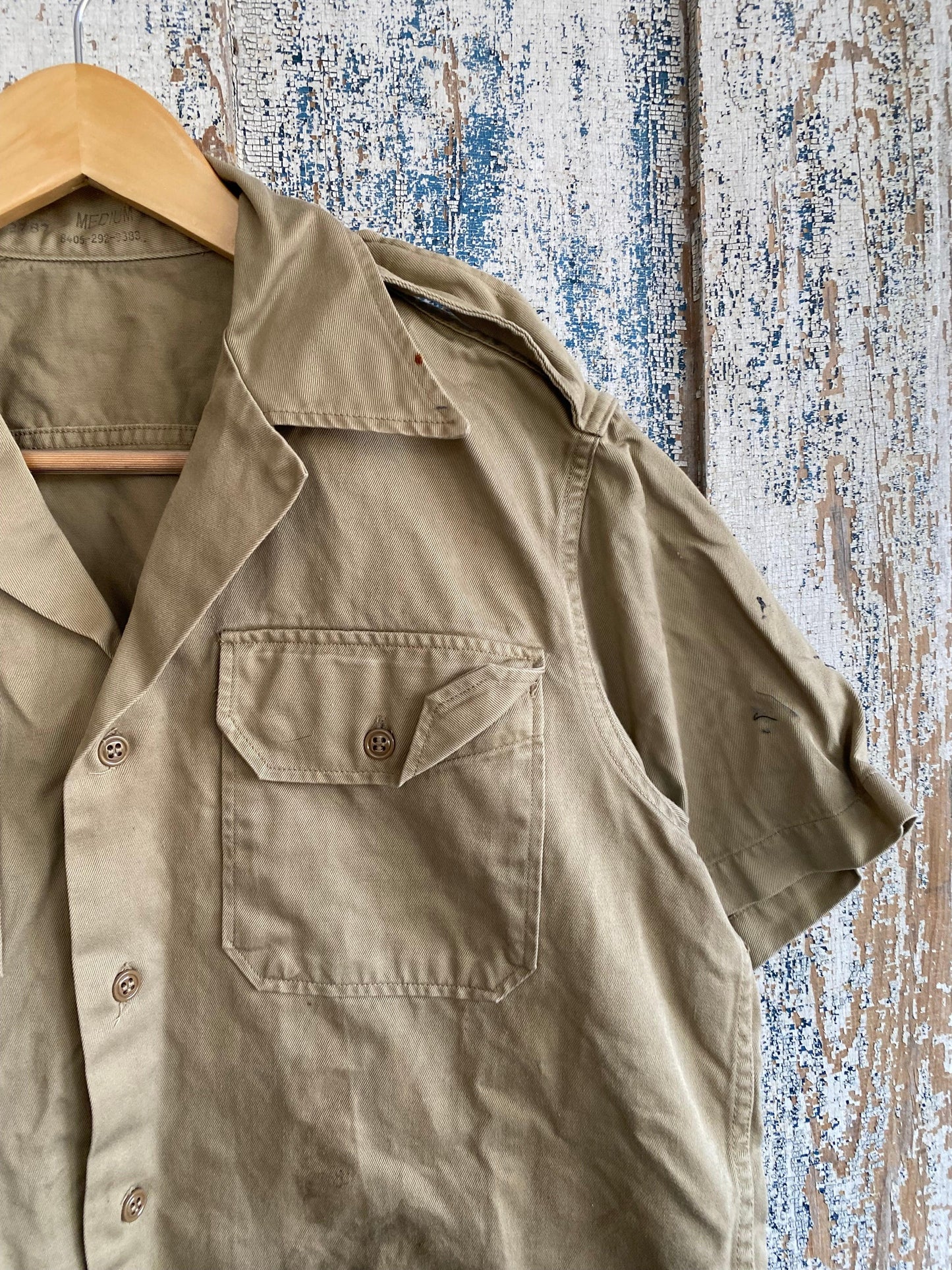 1950s Camp Collar Military Shirt | L