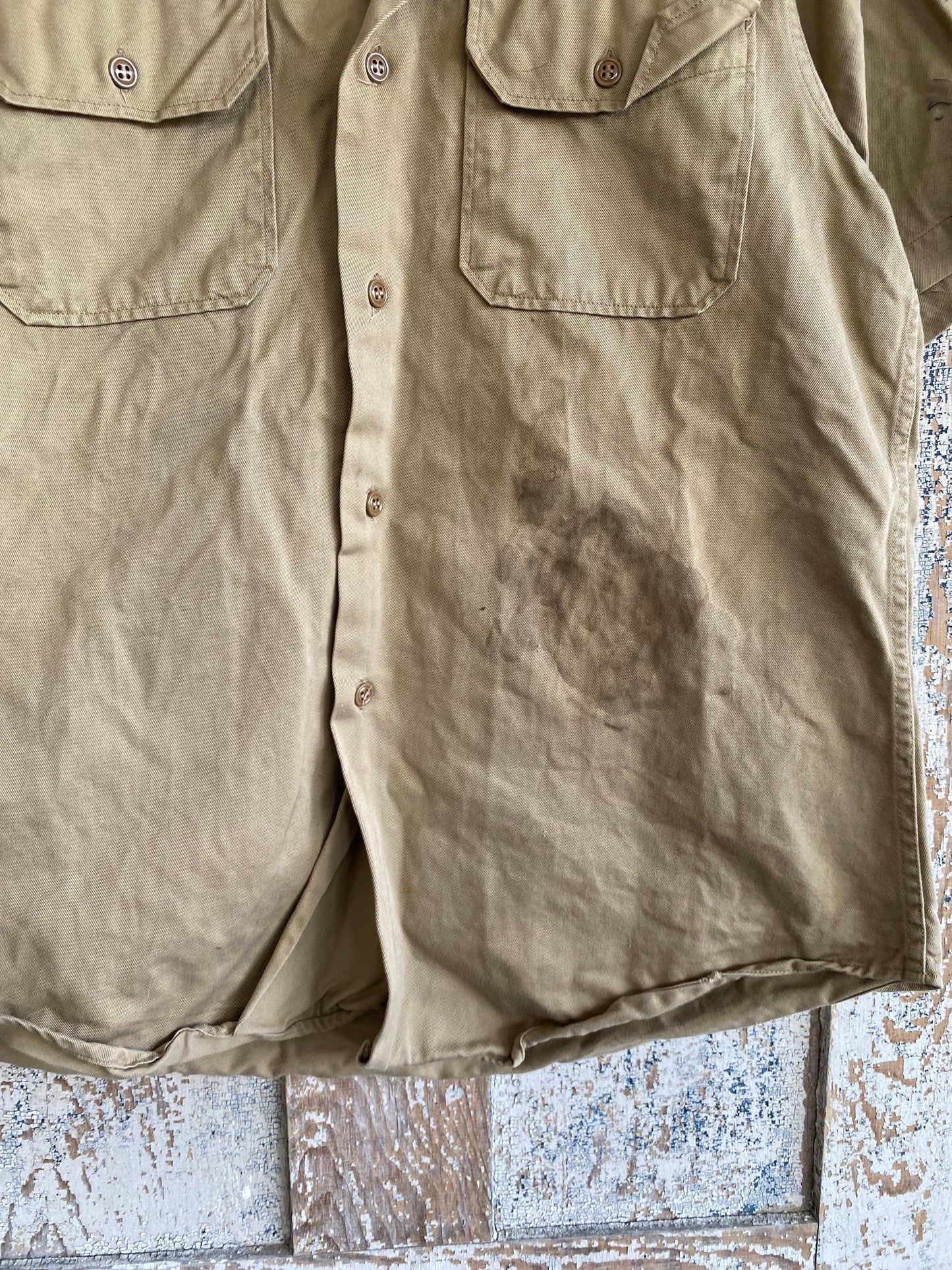 1950s Camp Collar Military Shirt | L