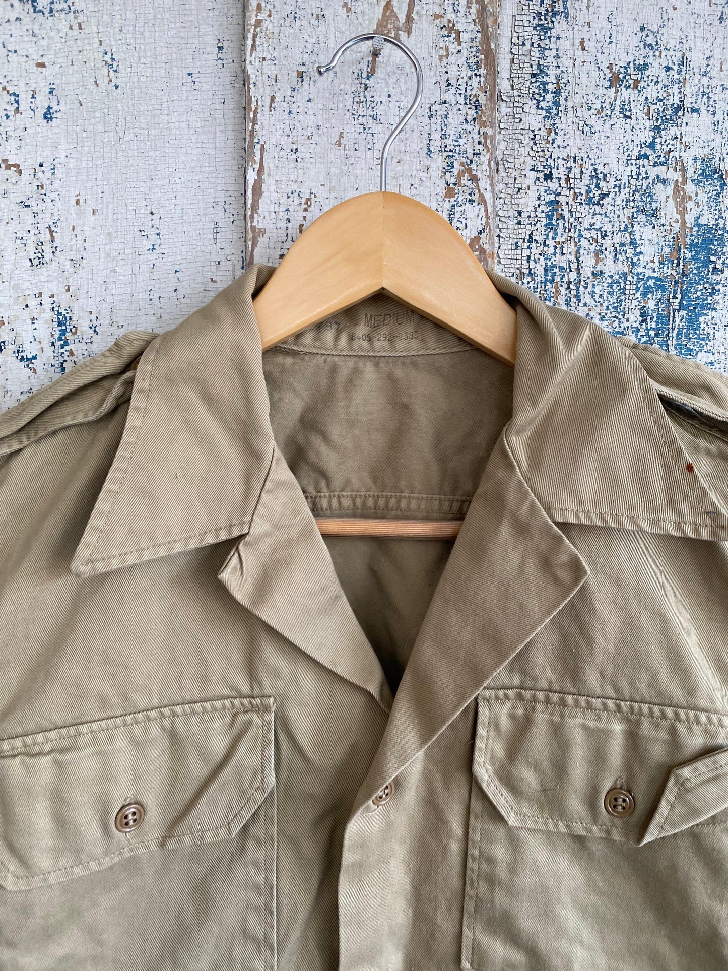 1950s Camp Collar Military Shirt | L