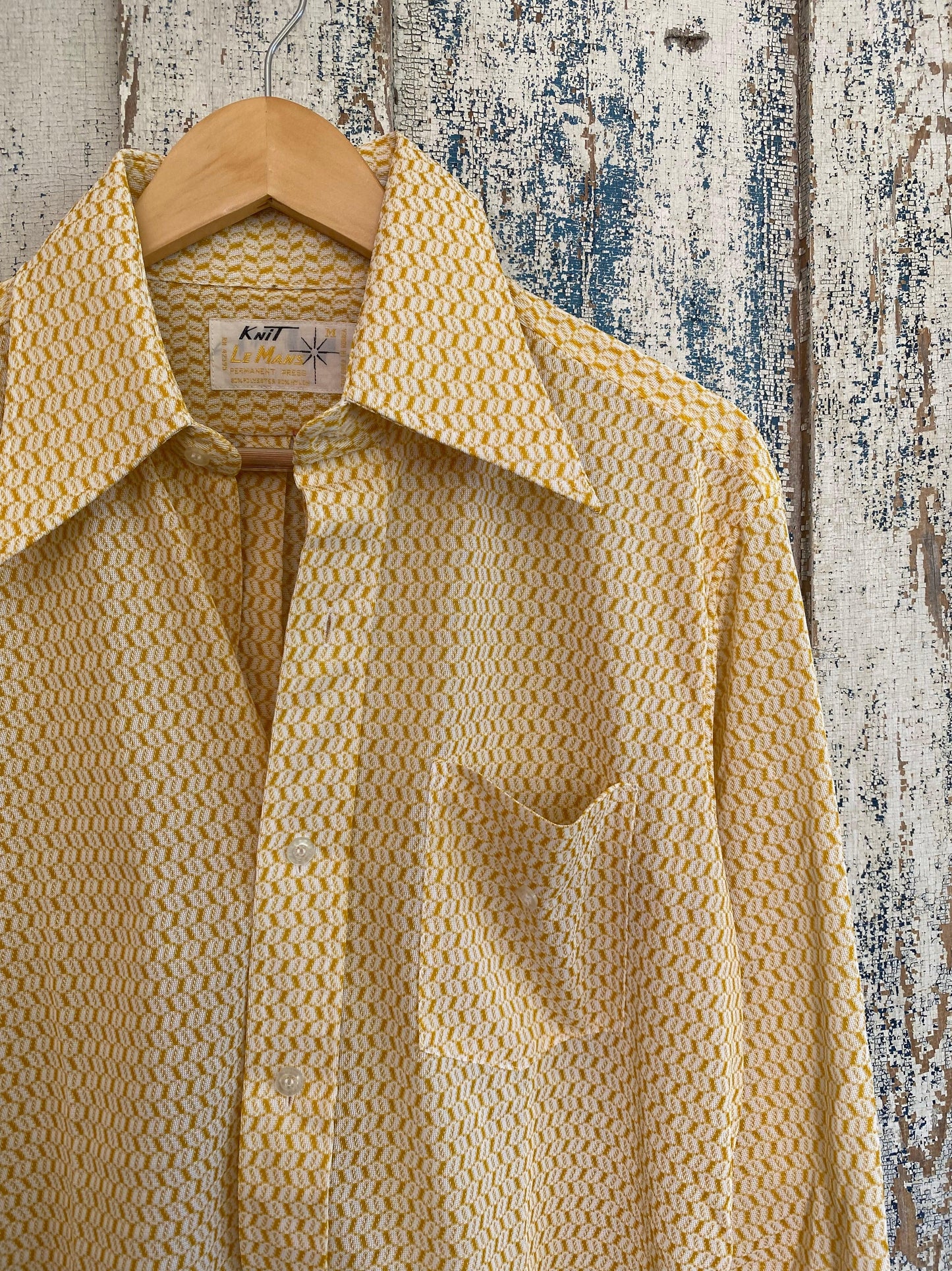 1970s Knit Button Up | L