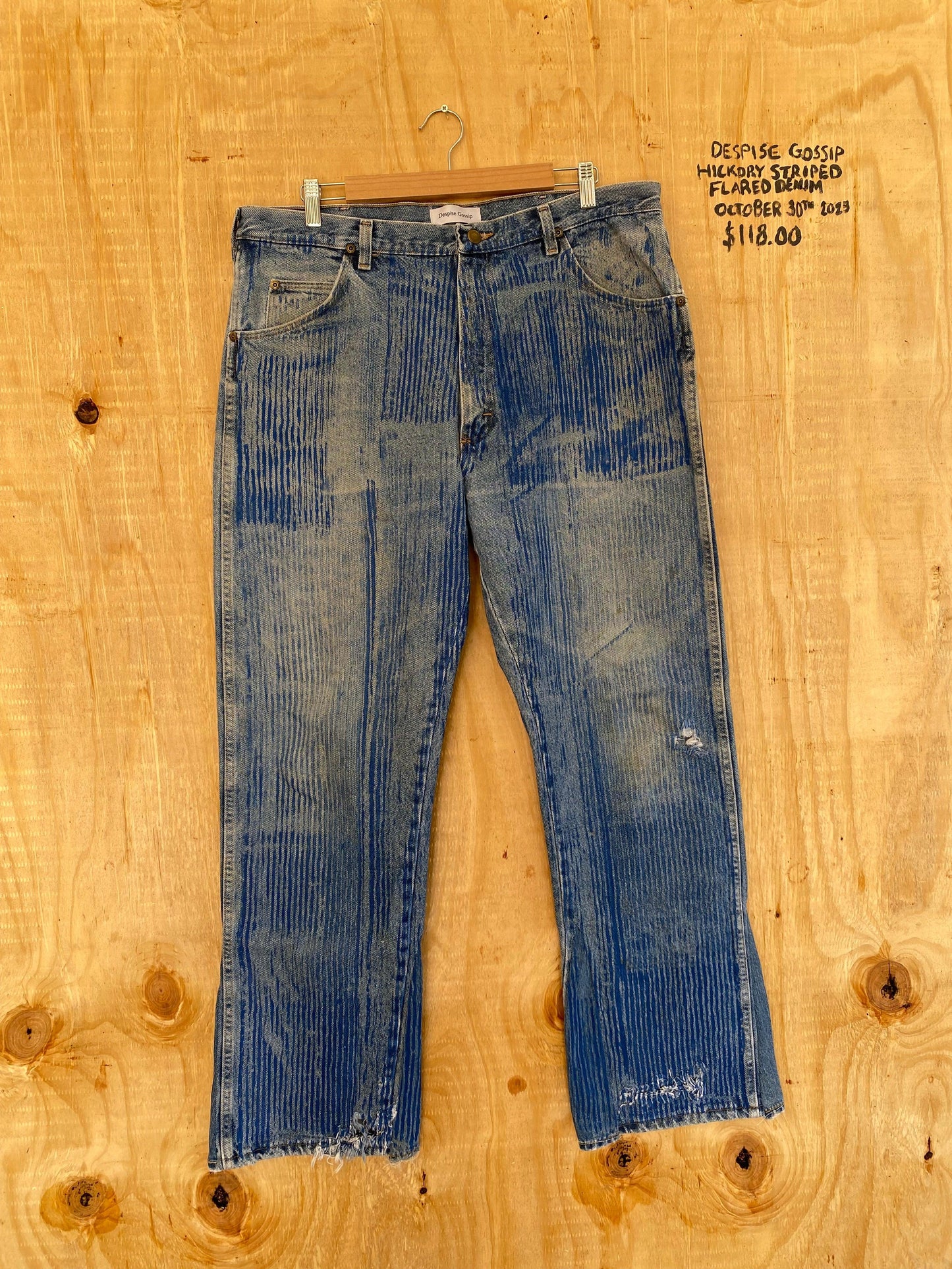 Hickory Striped Flared Denim | 36
