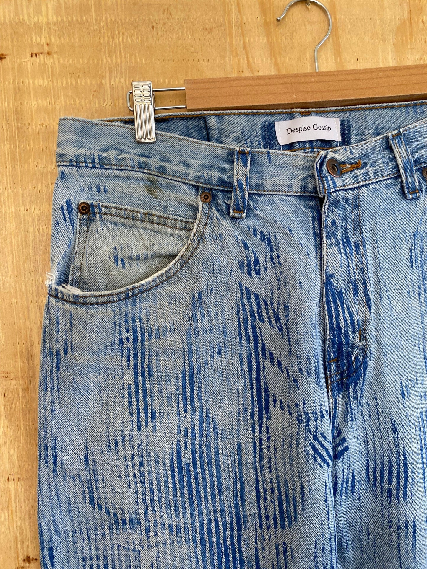 Hickory Striped Flared Denim | 34