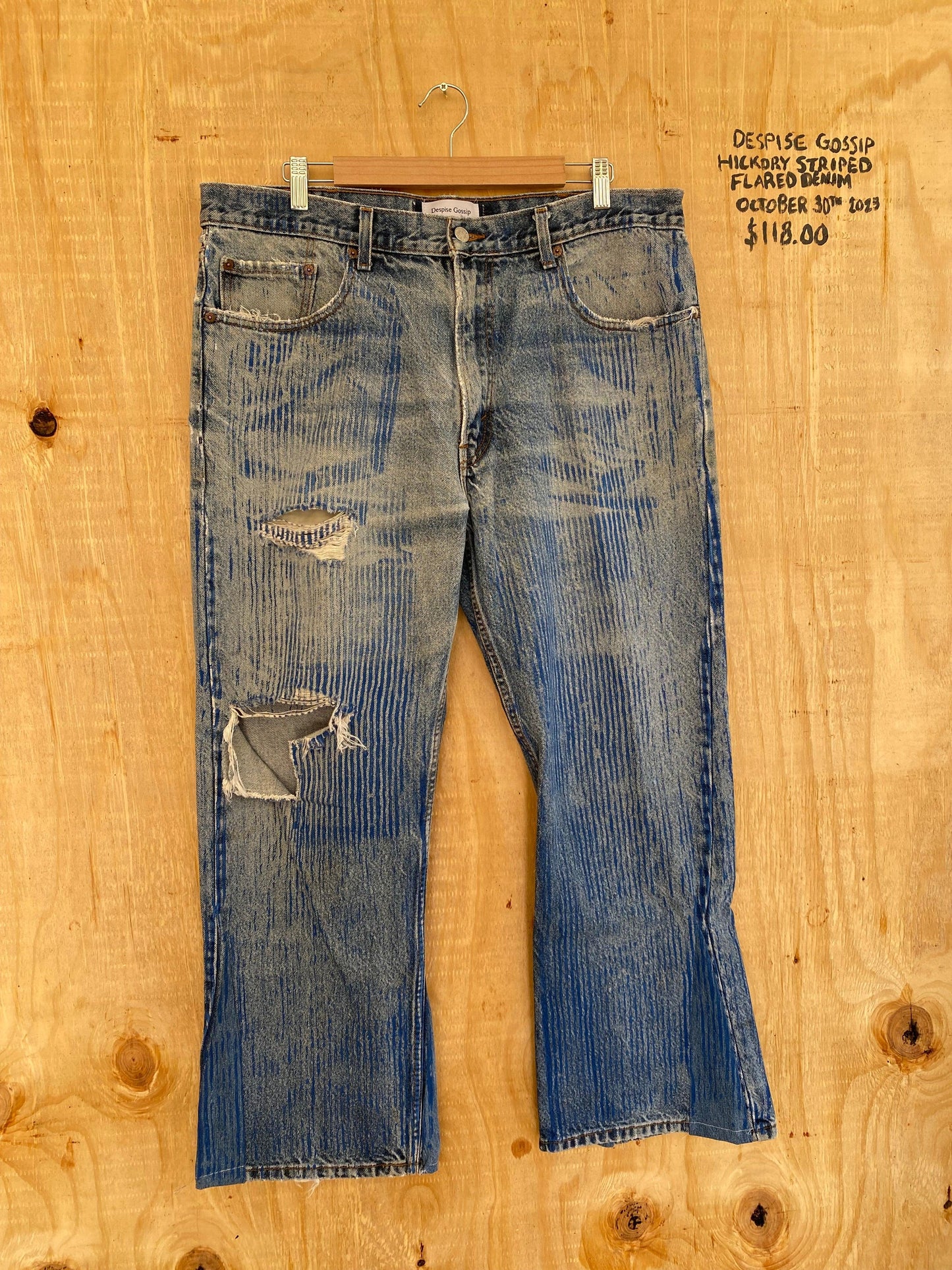 Hickory Striped Flared Denim | 37