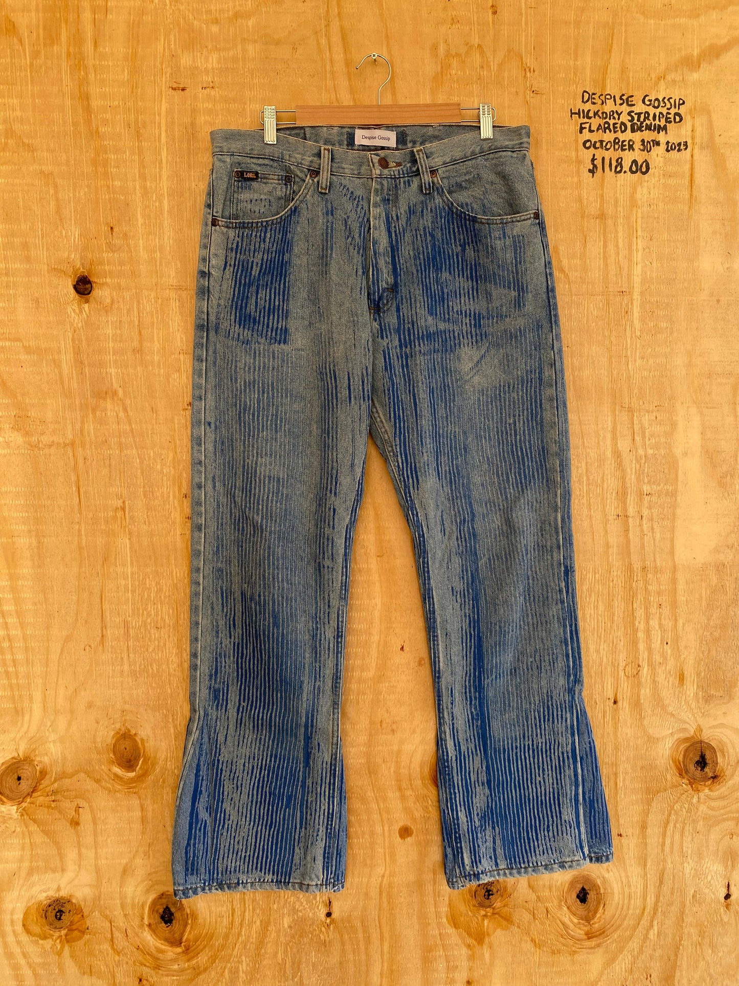 Hickory Striped Flared Denim | 34