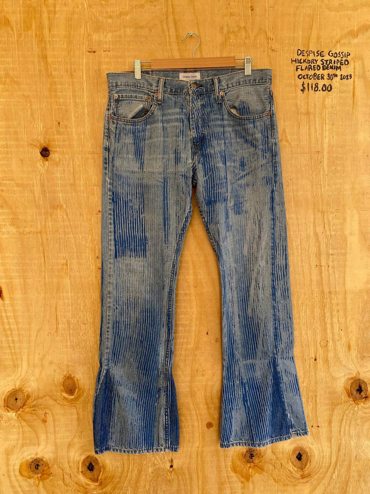 Hickory Striped Flared Denim | 35