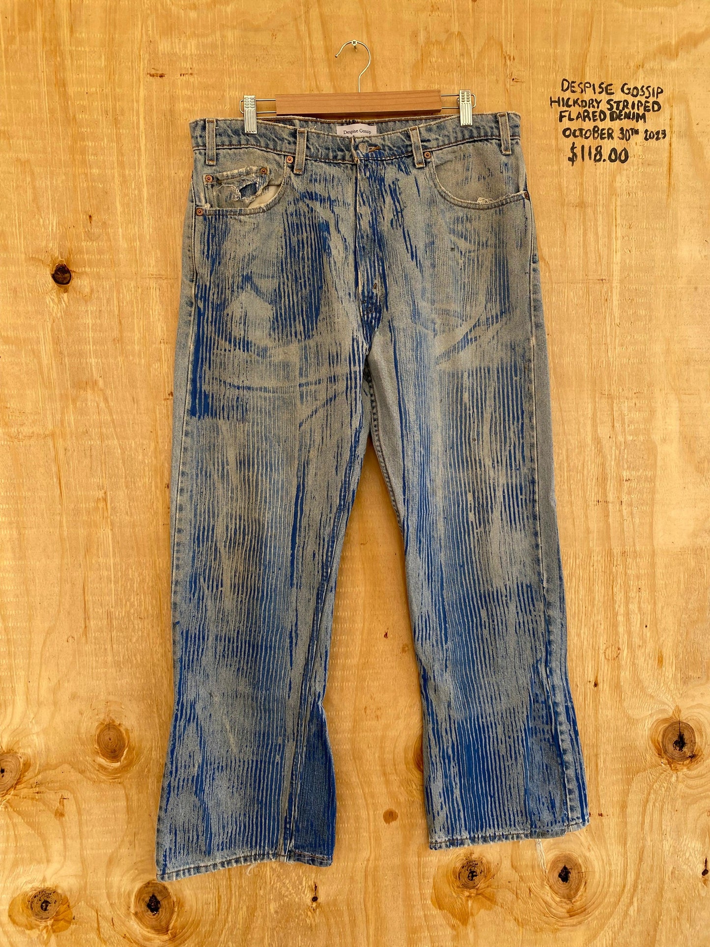 Hickory Striped Flared Denim | 36