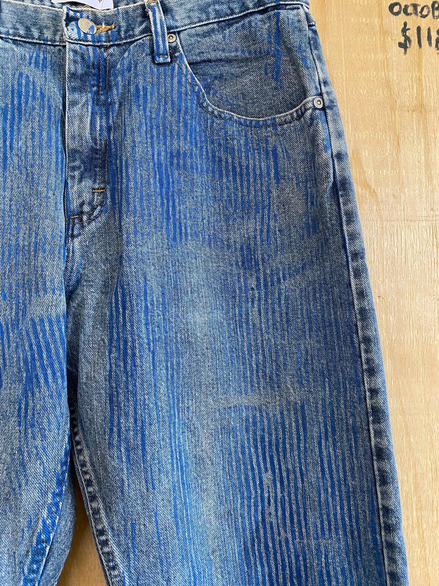 Hickory Striped Flared Denim | 34