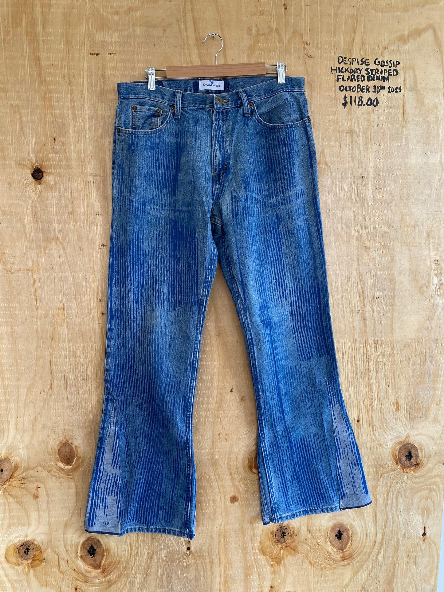 Hickory Striped Flared Denim | 35