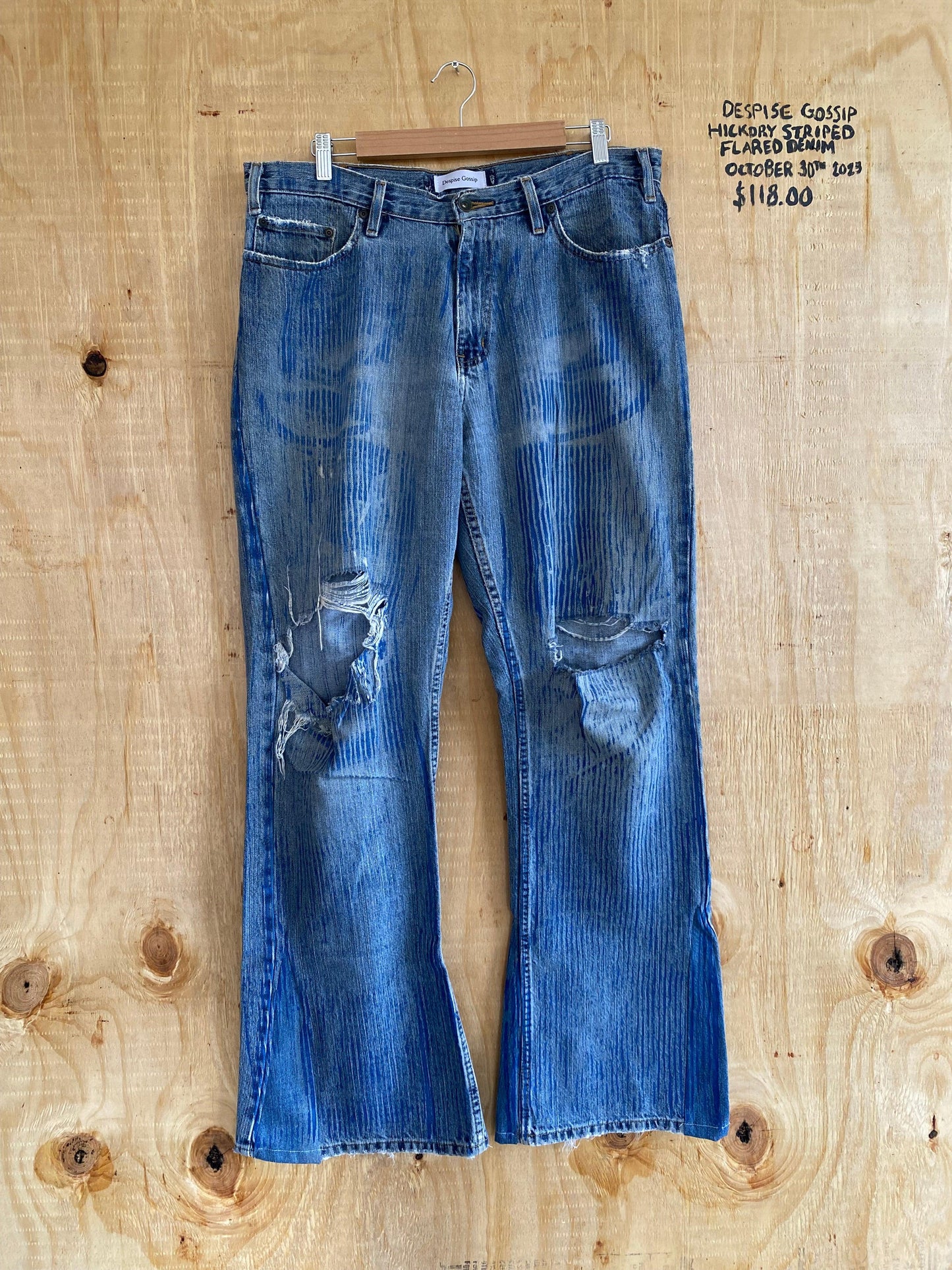 Hickory Striped Flared Denim | 37