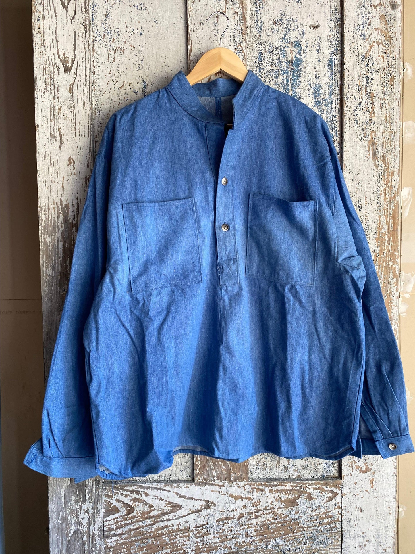 1960s Homemade Denim Overshirt | L
