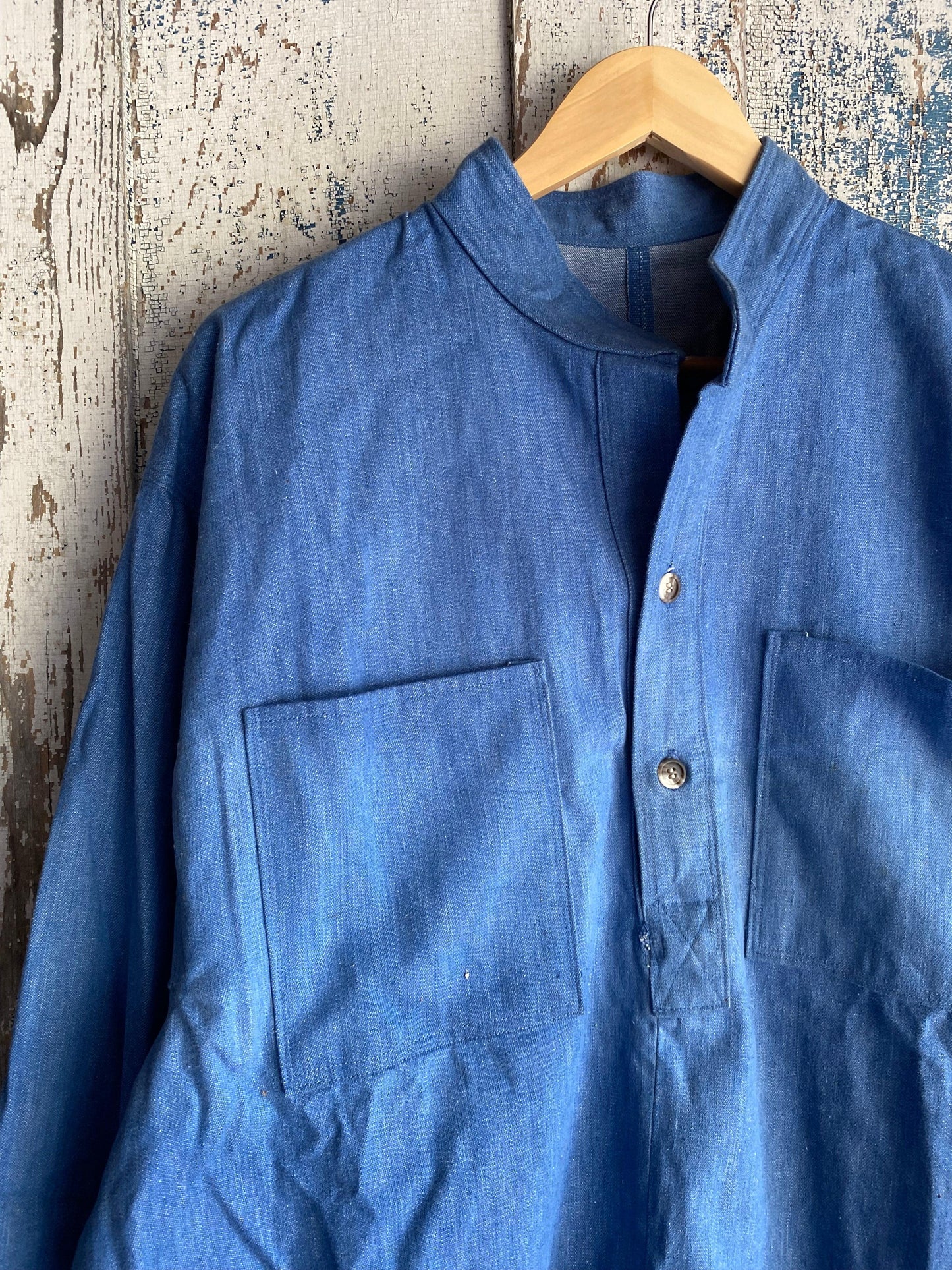 1960s Homemade Denim Overshirt | L