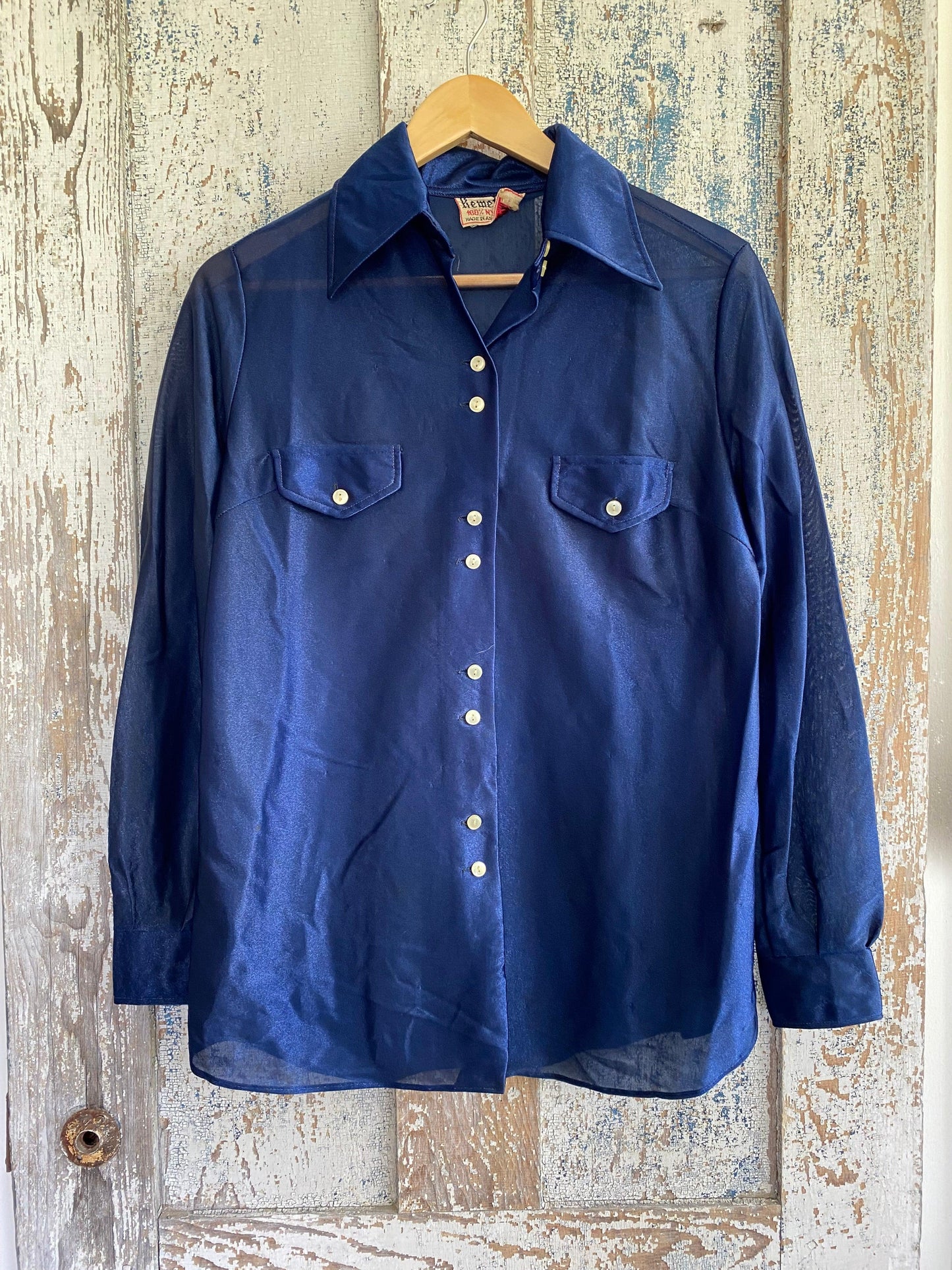 1970s Nylon Western Shirt | M