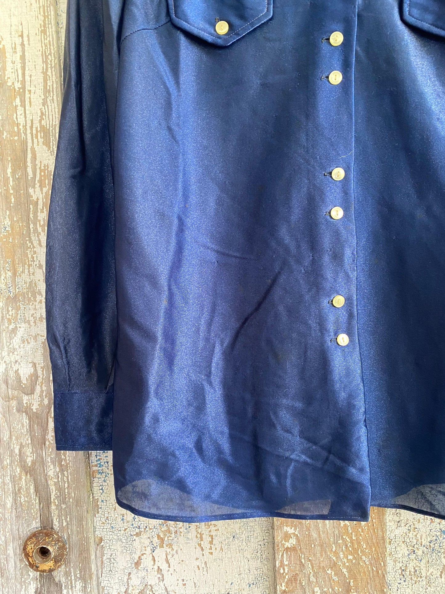 1970s Nylon Western Shirt | M