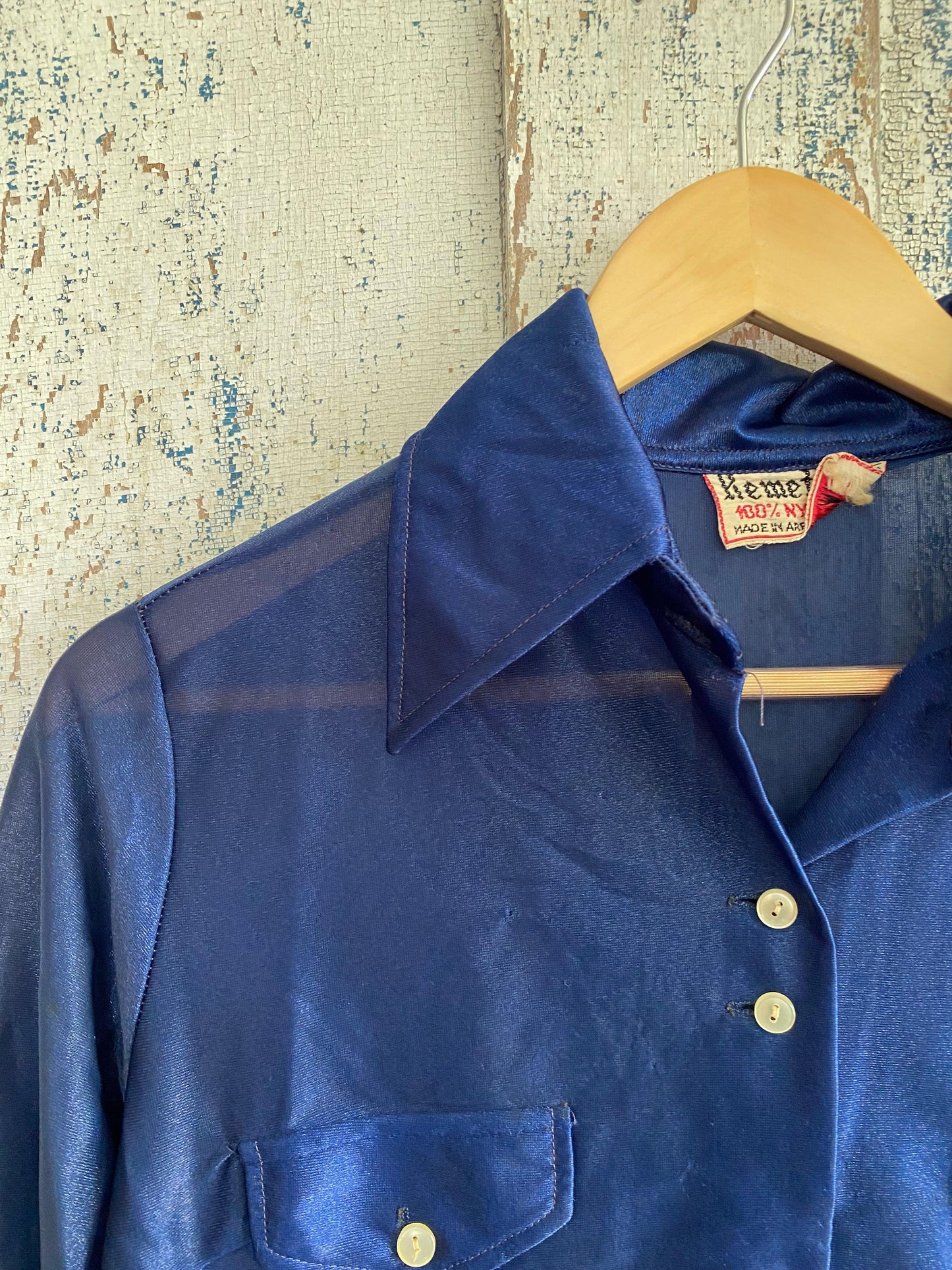 1970s Nylon Western Shirt | M