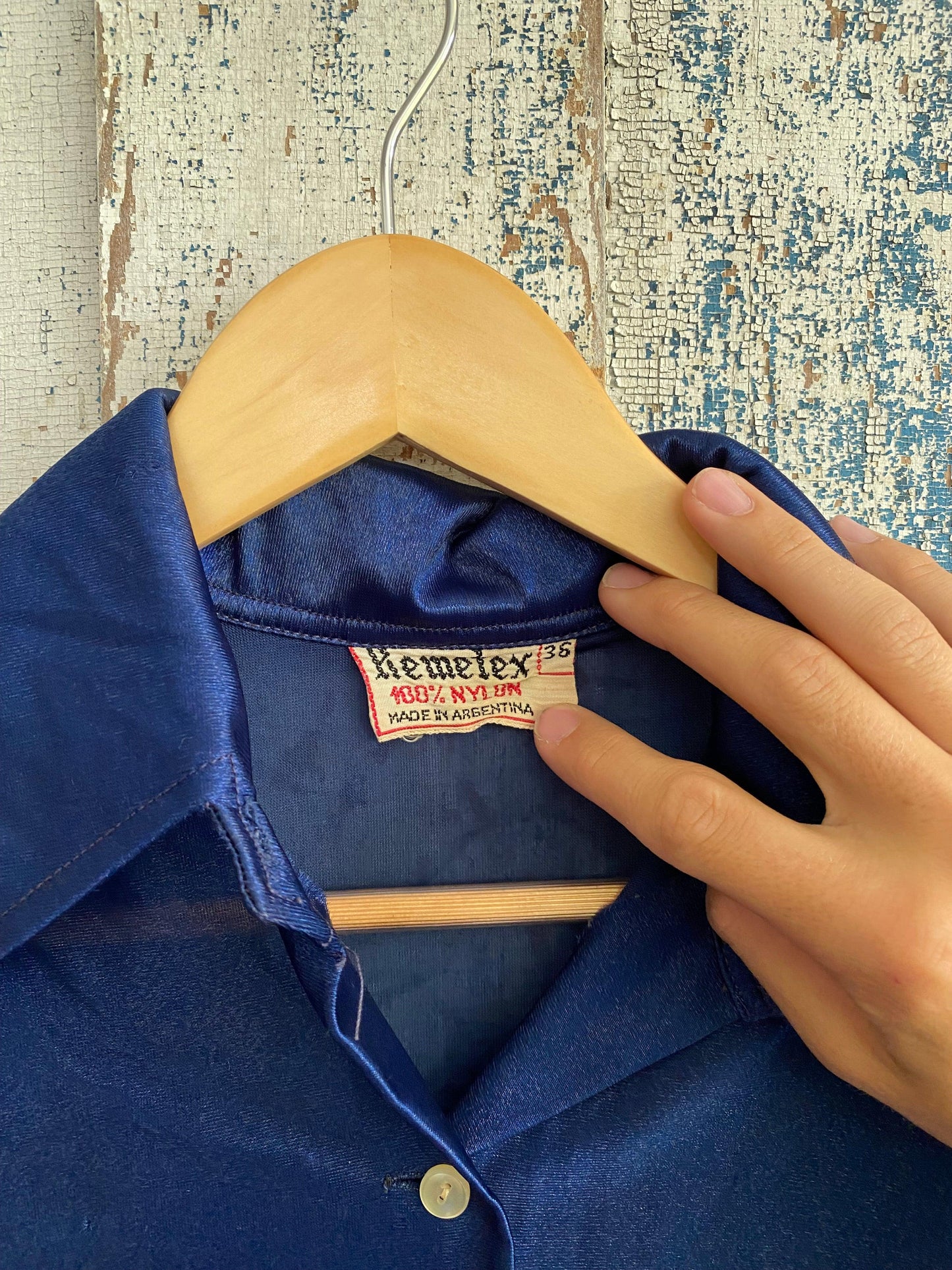 1970s Nylon Western Shirt | M