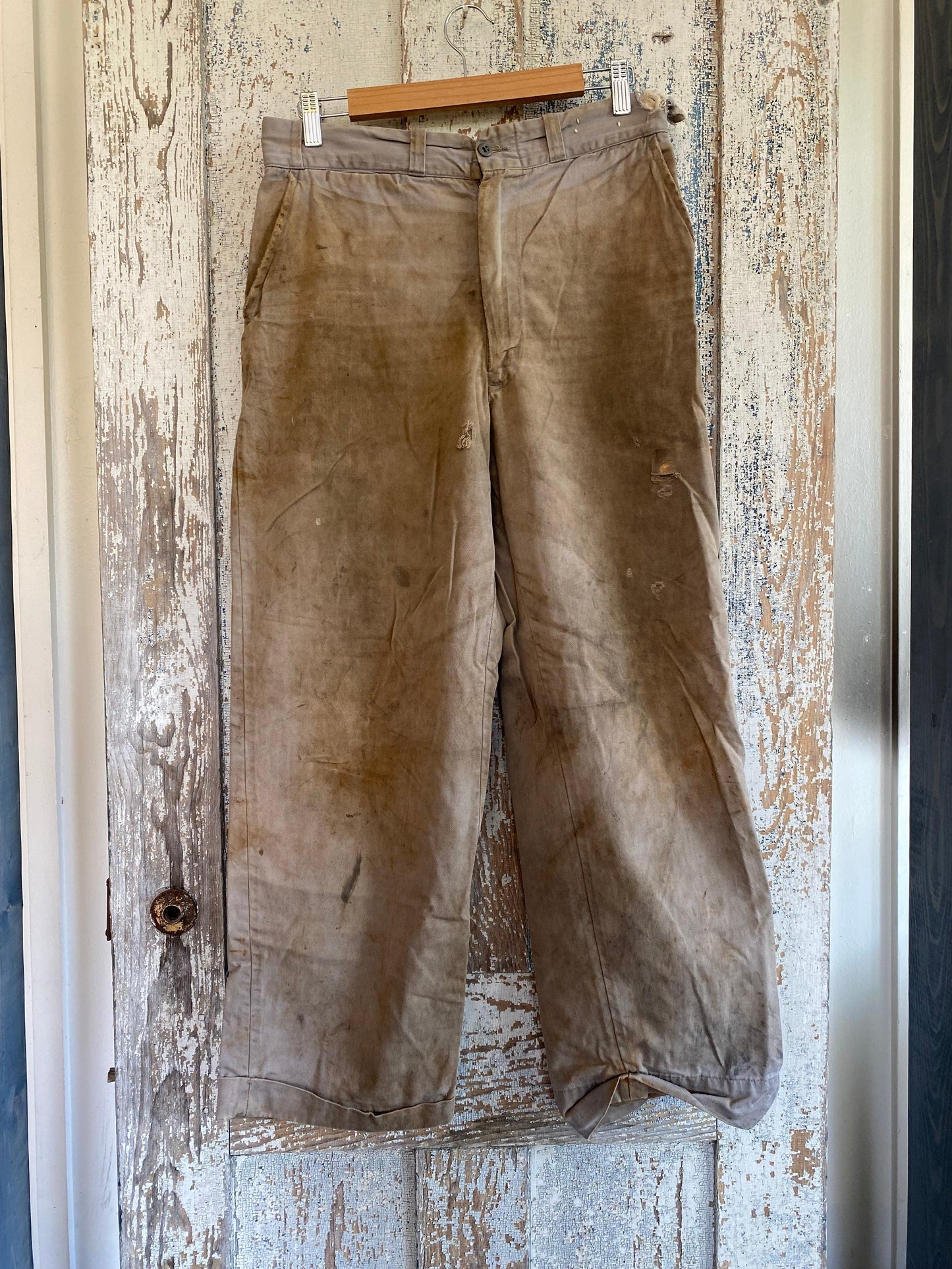 1950s Distressed Work Pants | 32