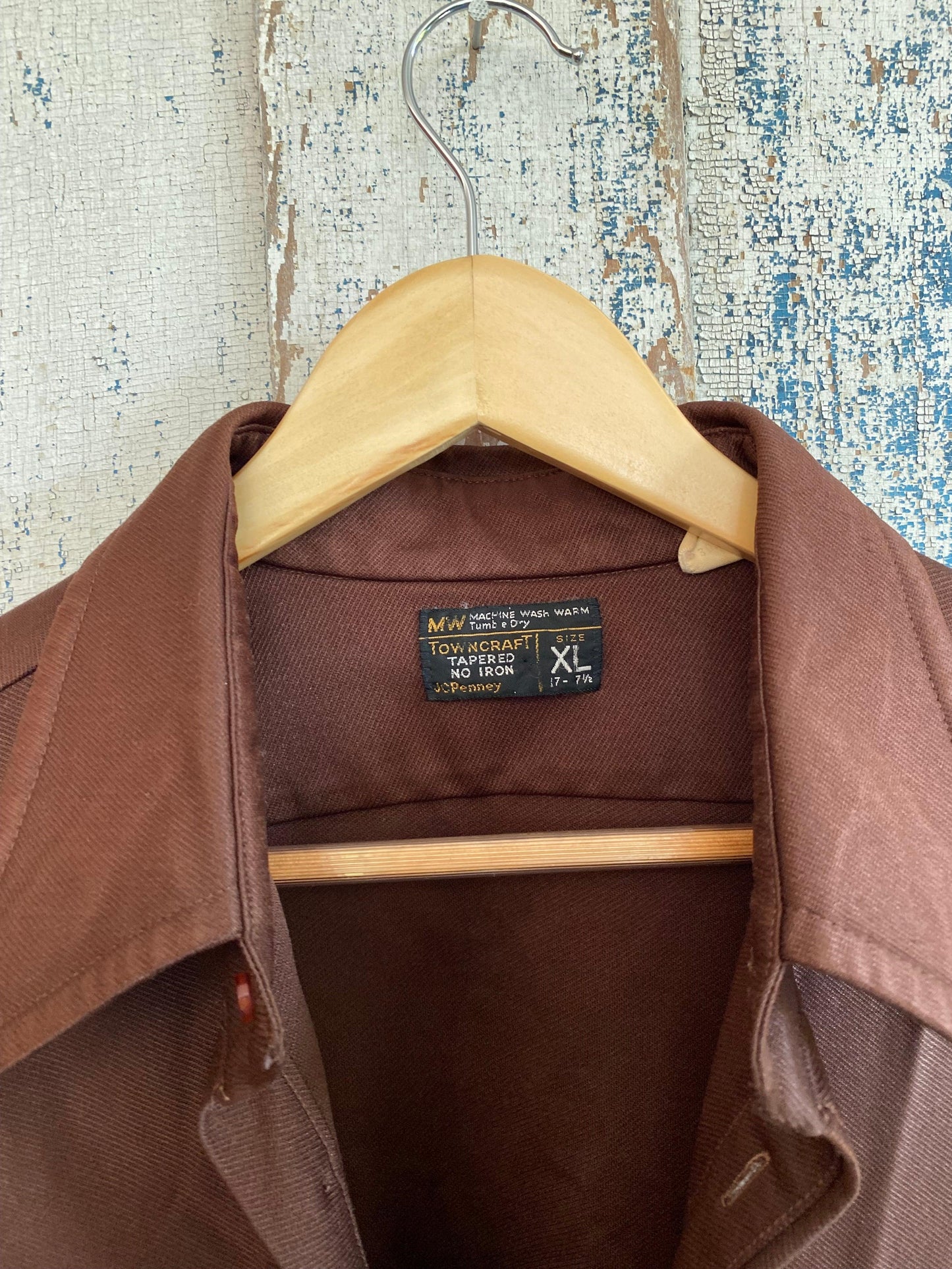 1970s Brown Button Up | L
