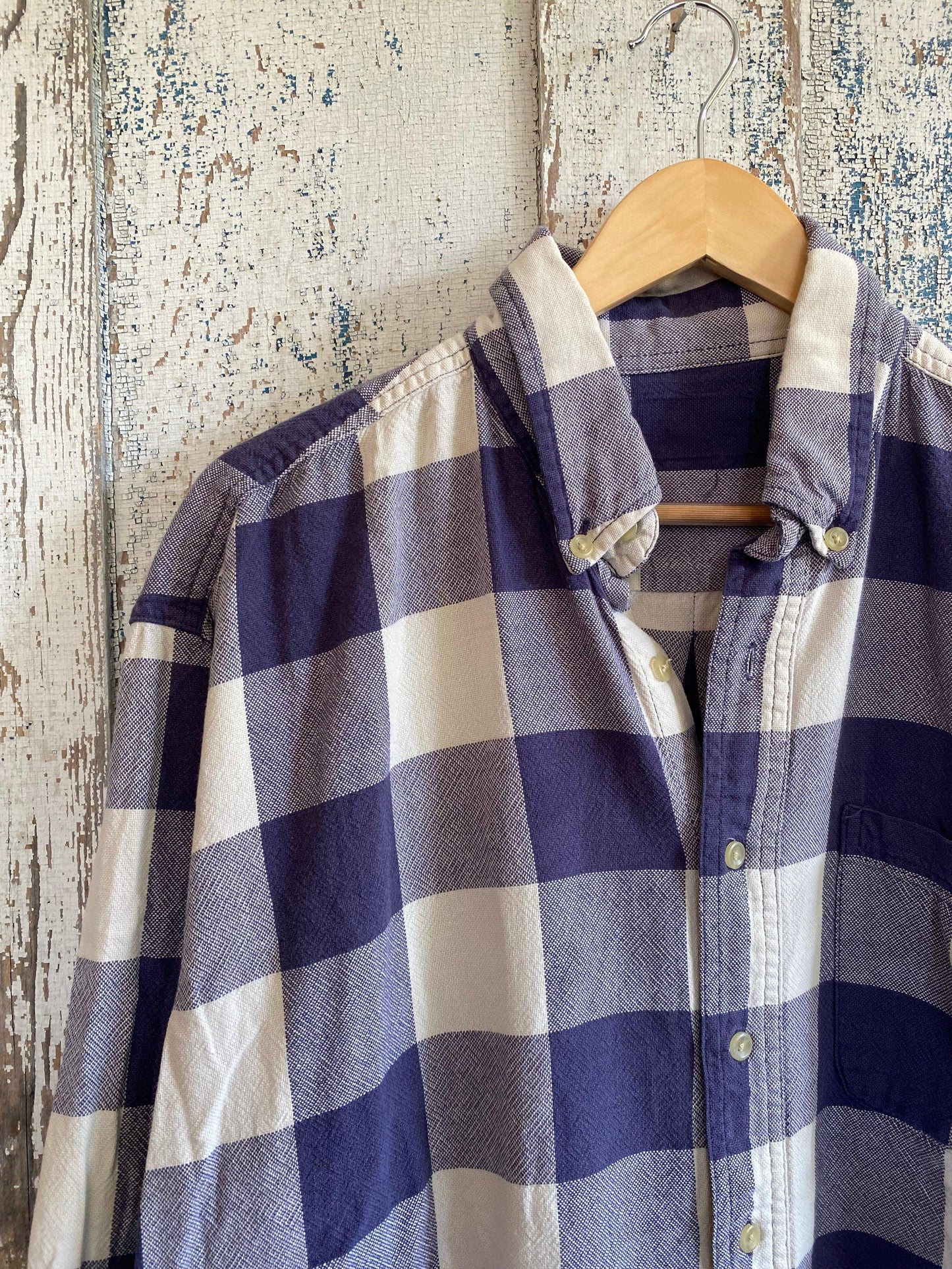 1980s Checkered Plaid Flannel | L