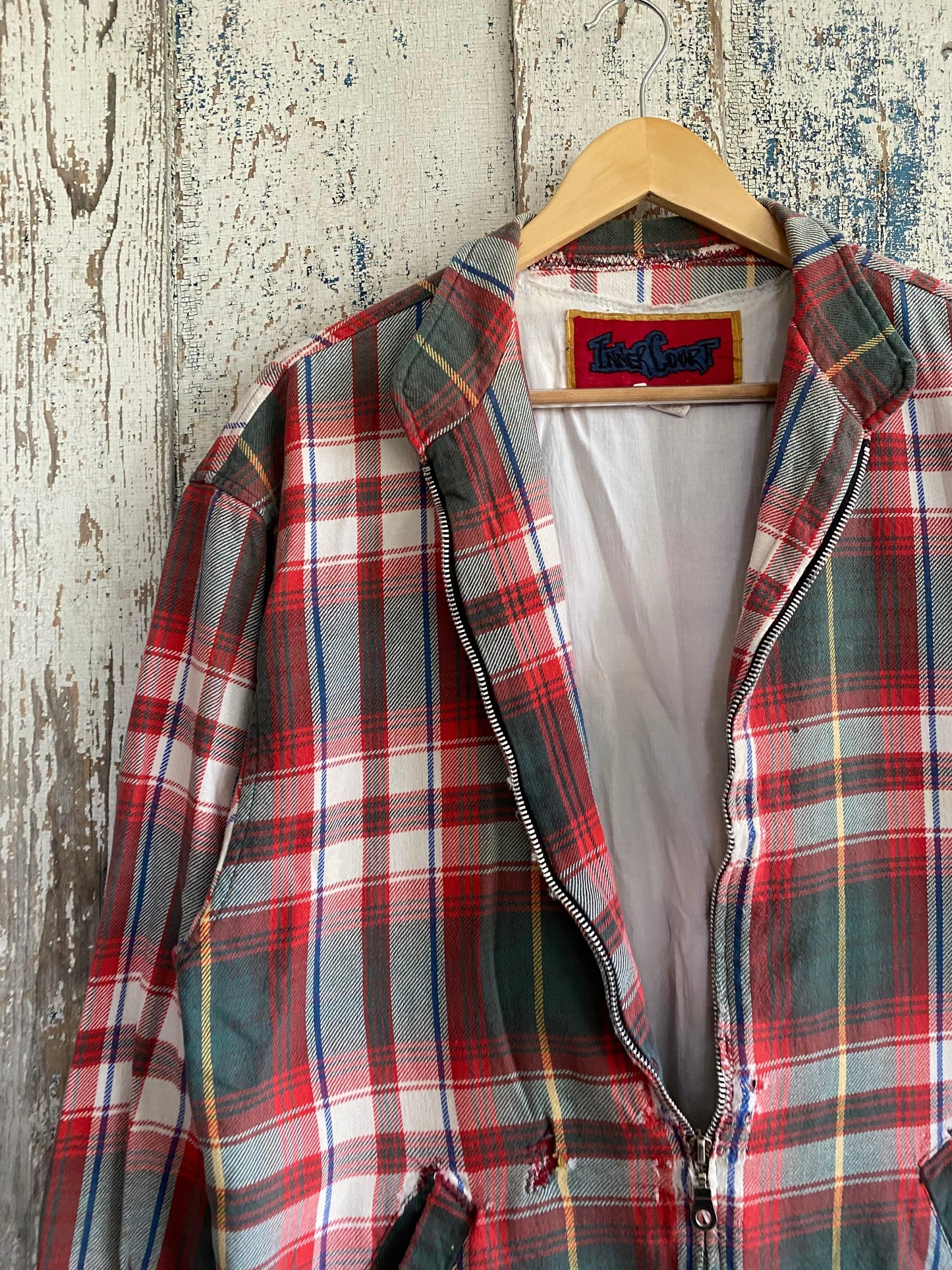 1980s Plaid Zip Jacket | L