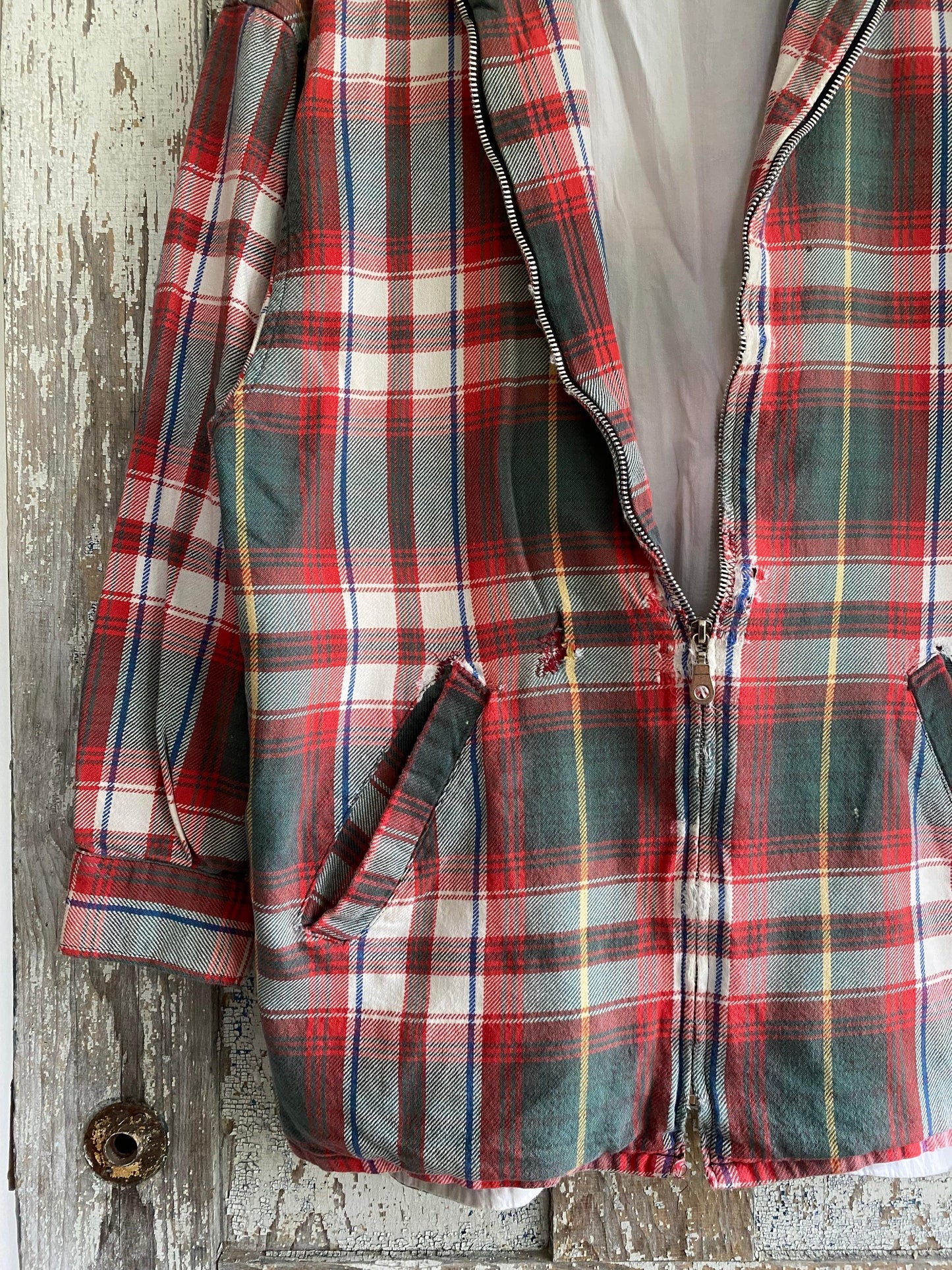 1980s Plaid Zip Jacket | L