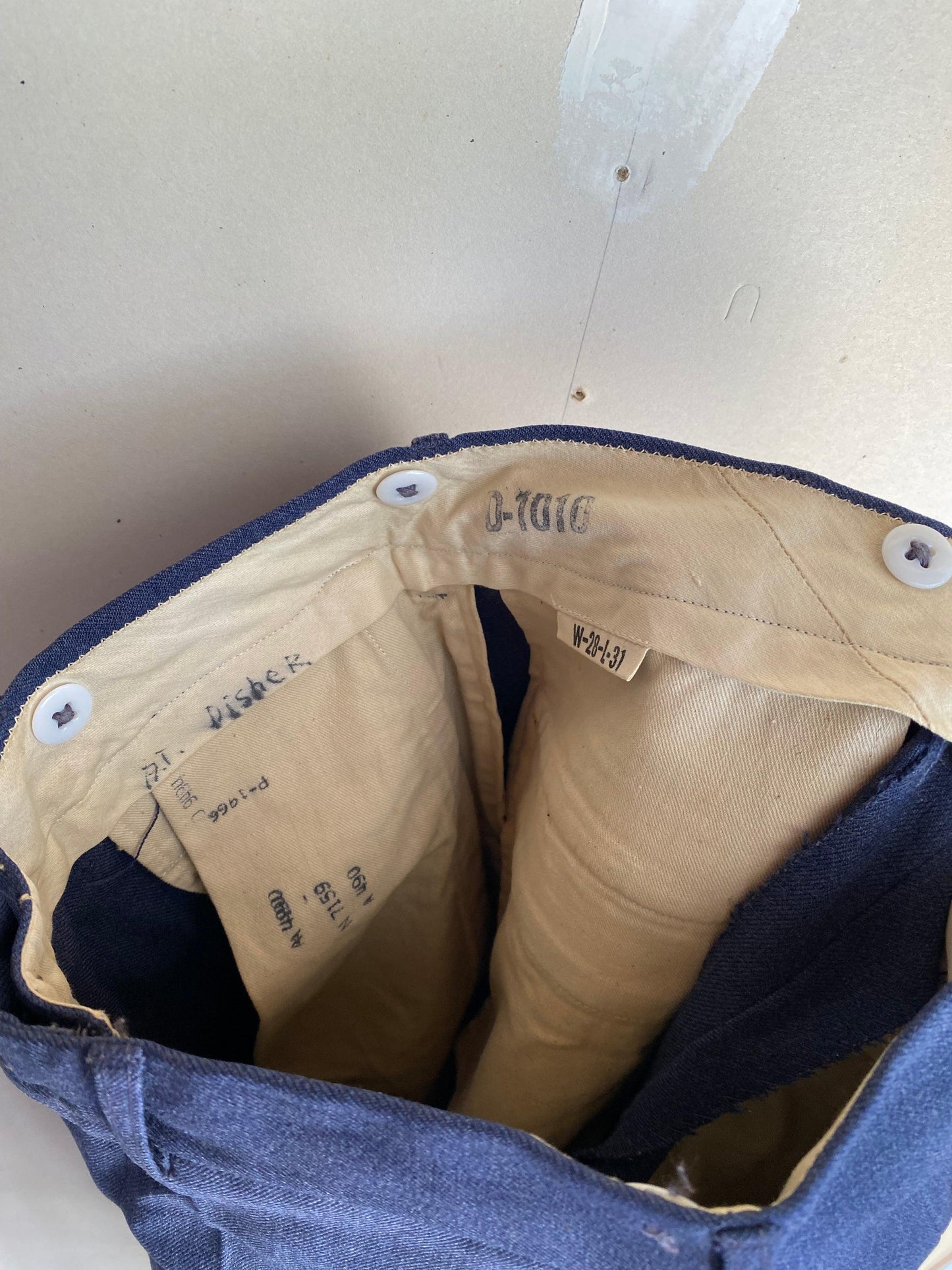 1960s Wool Naval Slacks | 28