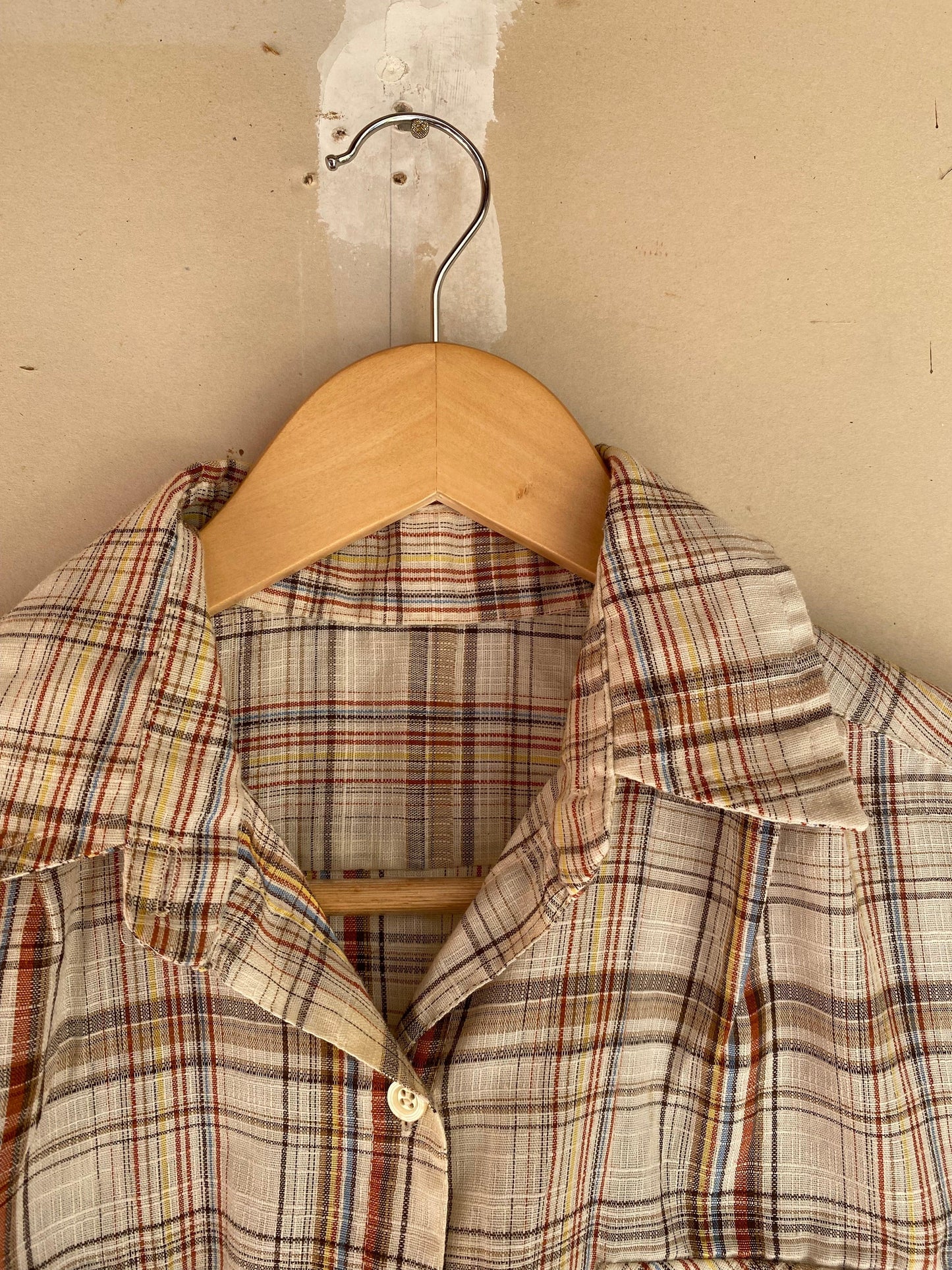 1970s Plaid Boxy Shirt | M