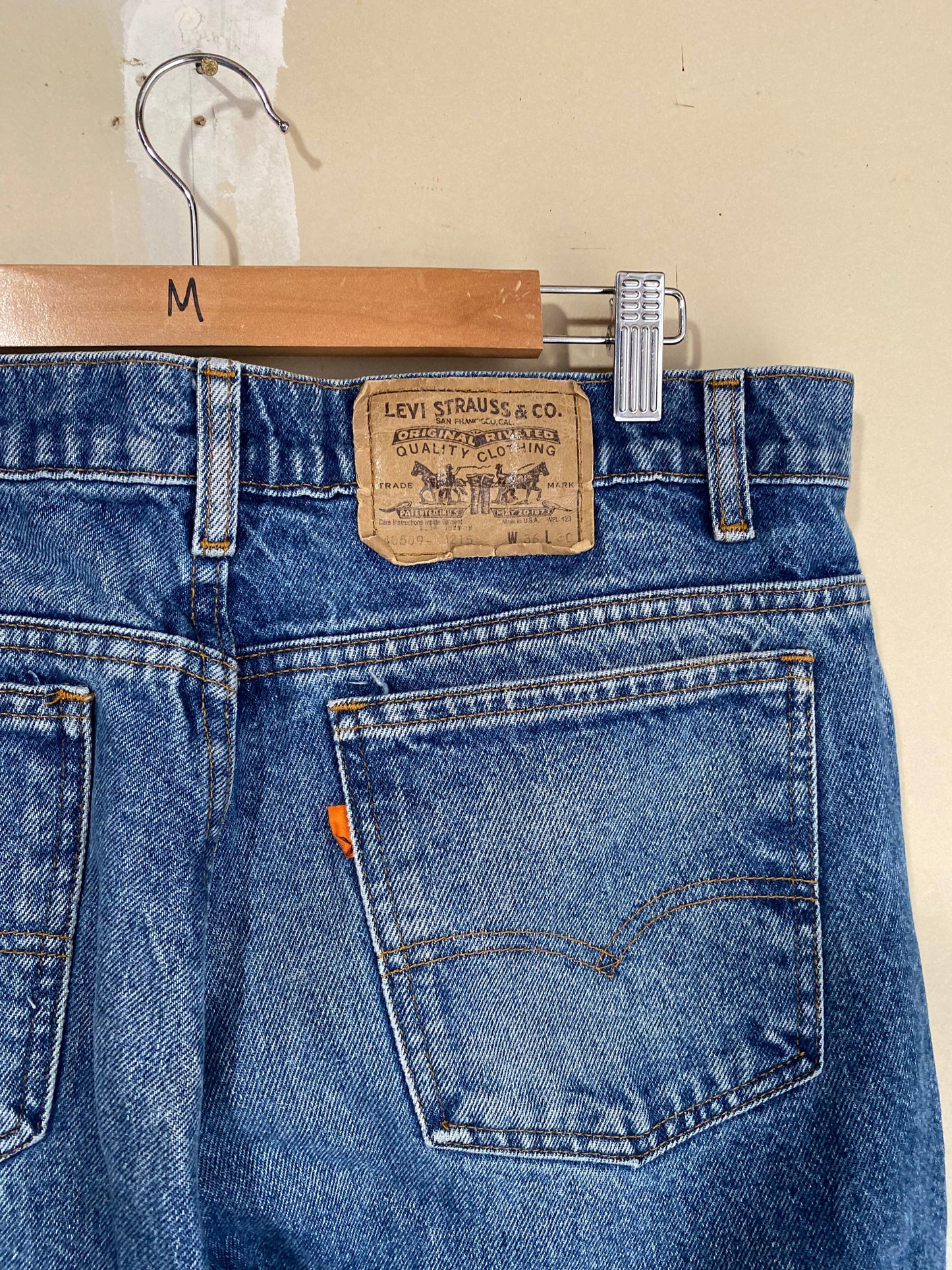 1980s 505 Orange Tab Levis | 36