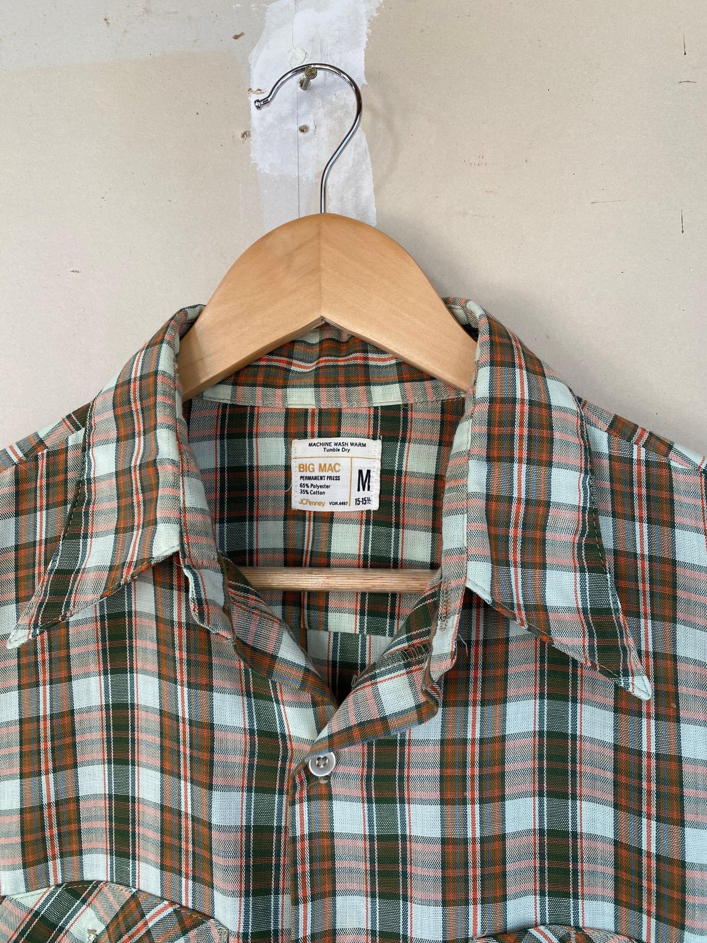 1970s Big Mac Plaid Shirt | L