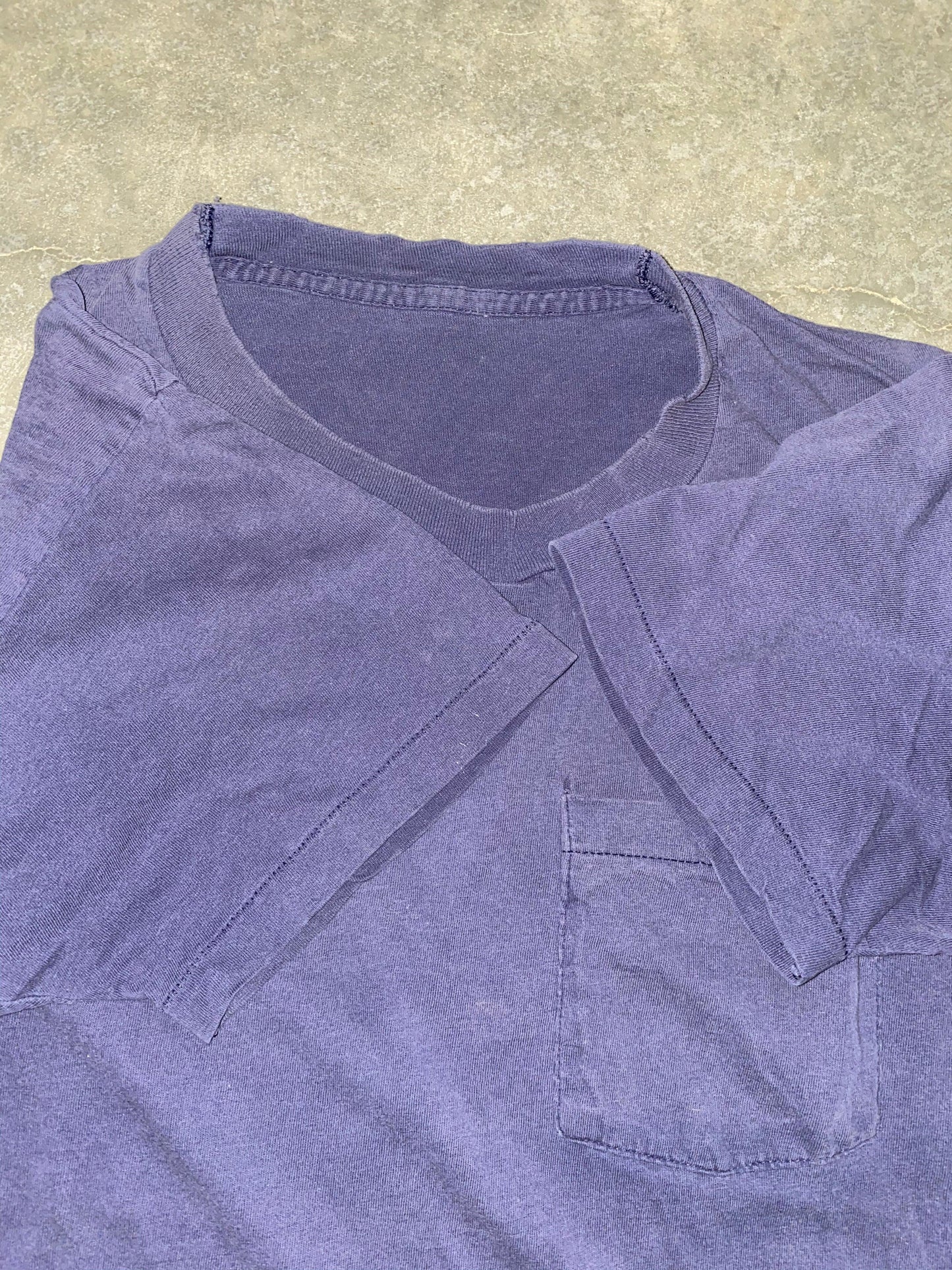 Vintage 90S Faded Navy Pocket Tee | L