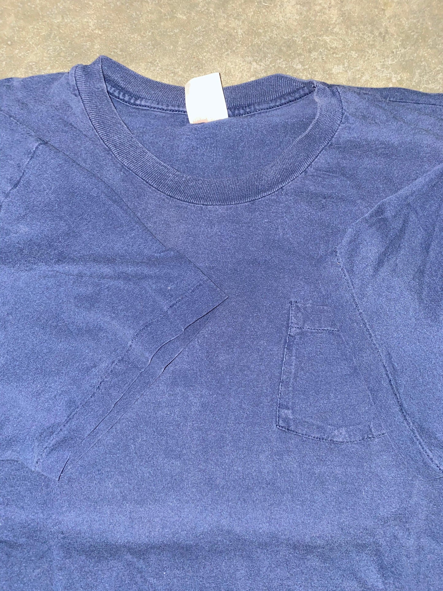 Vintage 90S Navy Pocket Tee | XL