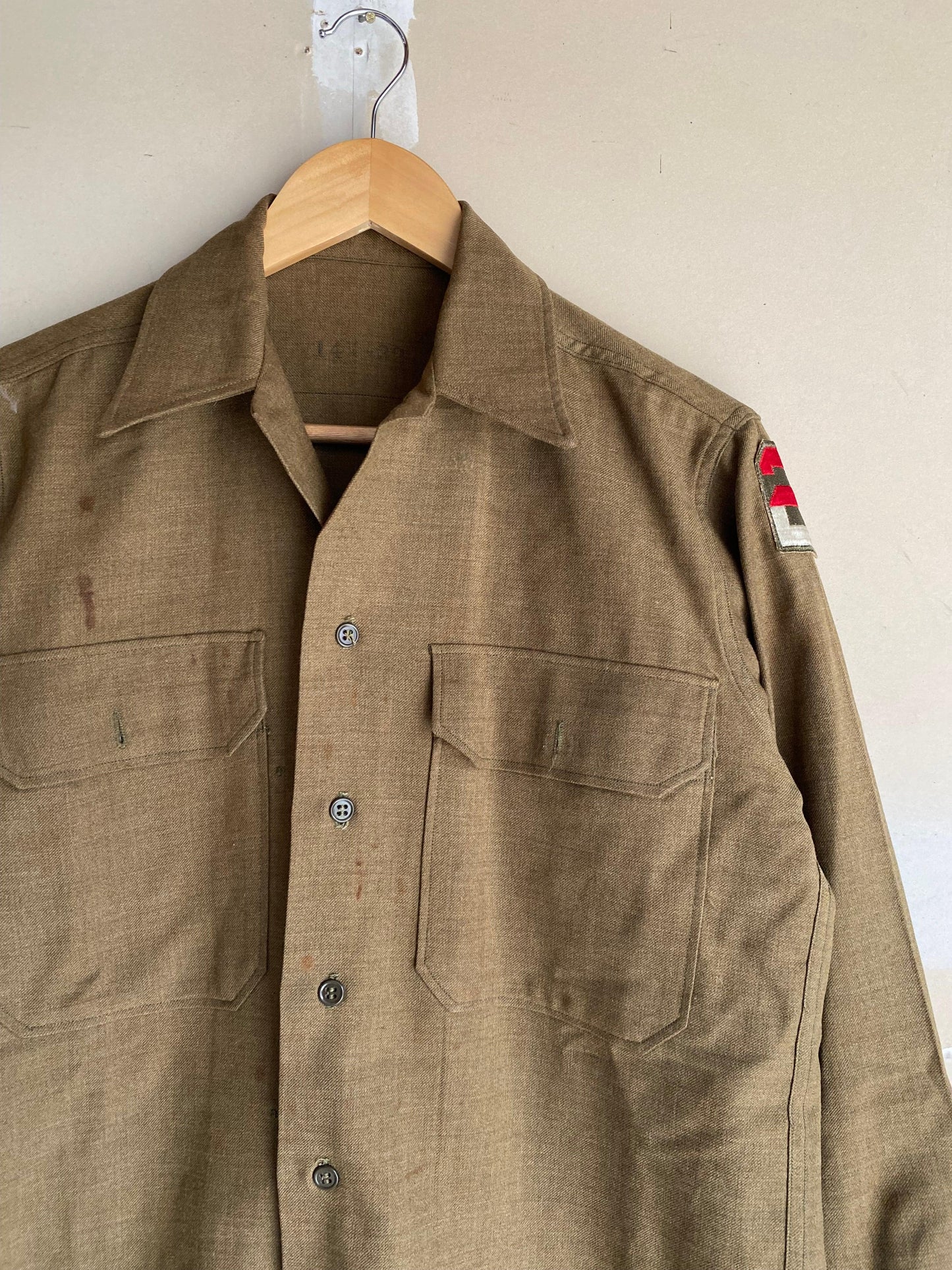 1970s Wool Fatigue Shirt | L