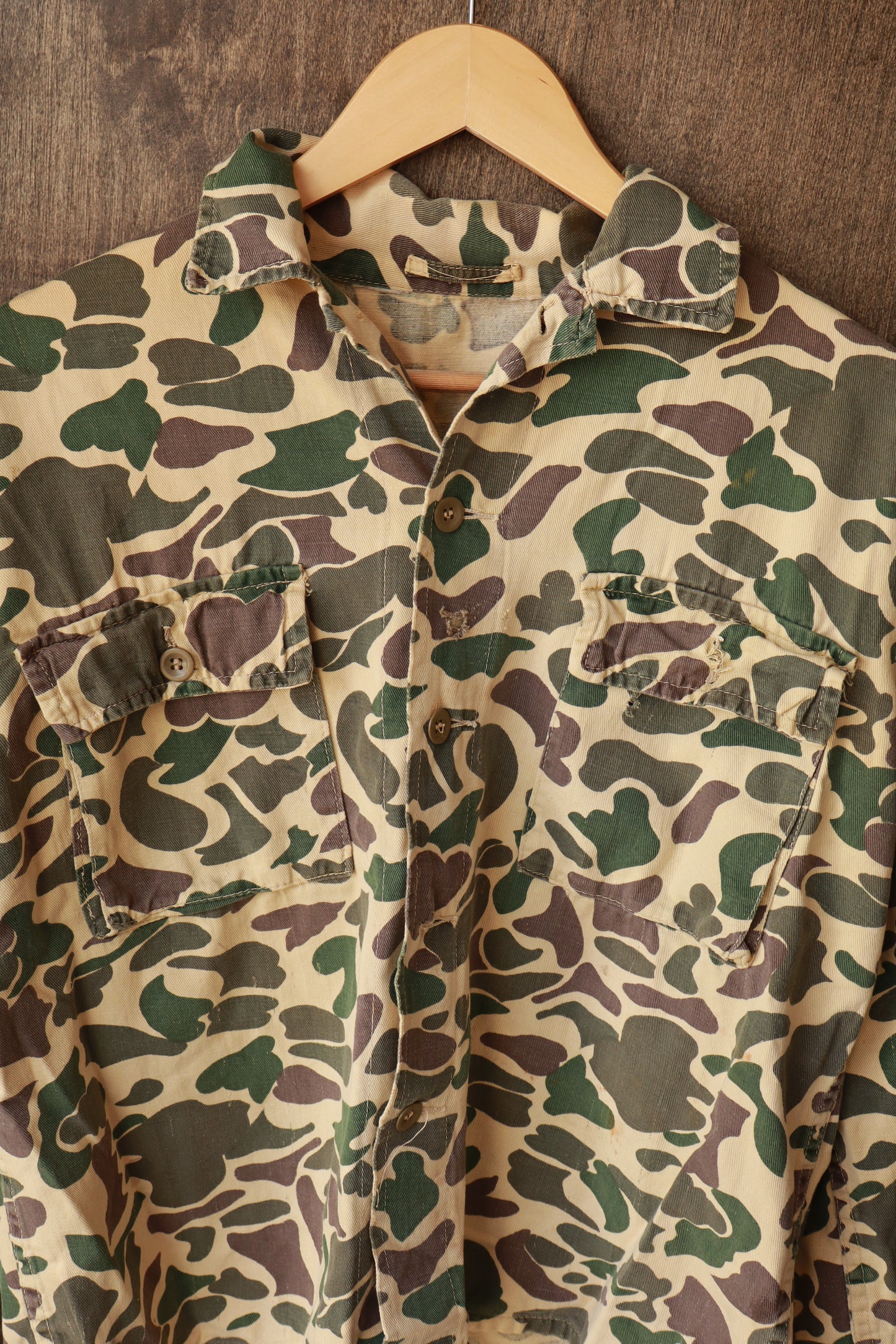 1970s Duck Camo Hunting Shirt | L