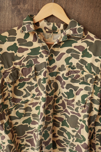 1970s Duck Camo Hunting Shirt | L