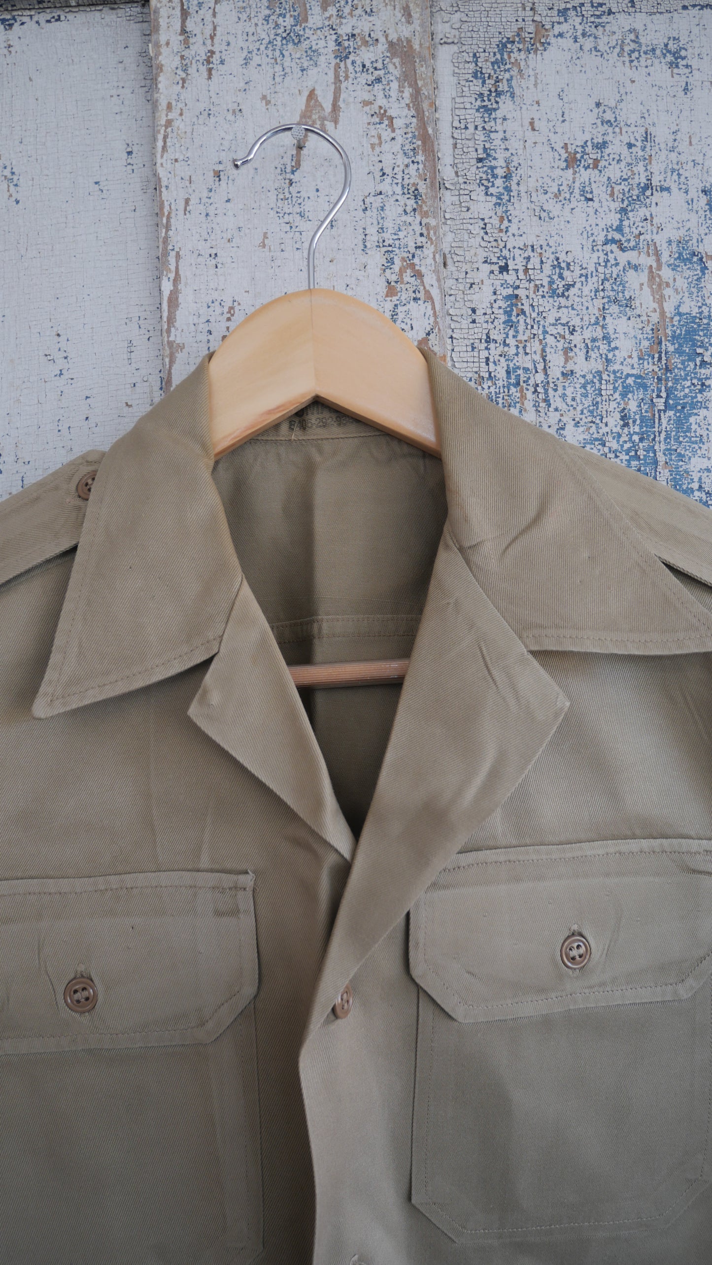 1950s Camp Collar Military Shirt | M