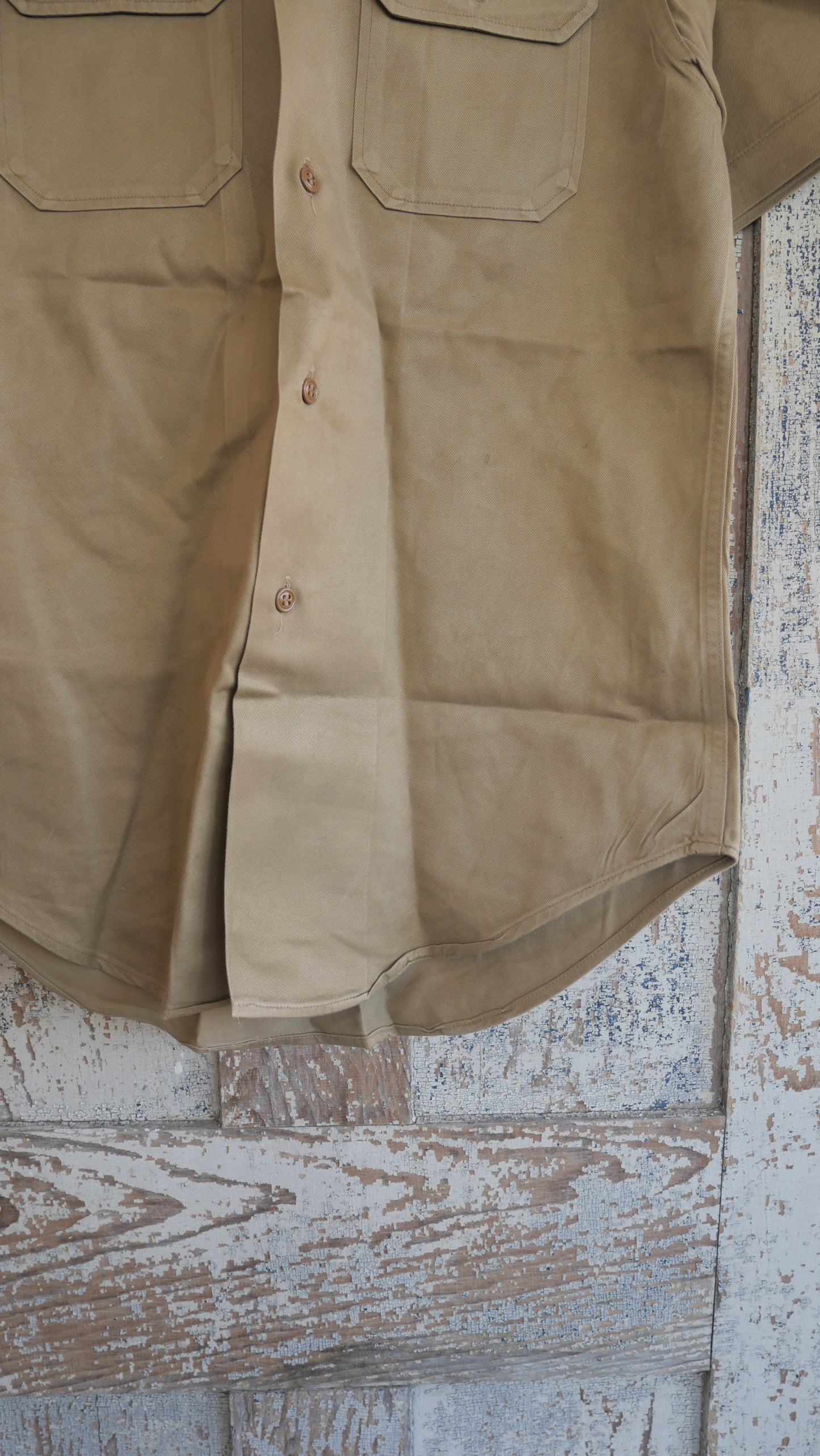 1950s Camp Collar Military Shirt | M