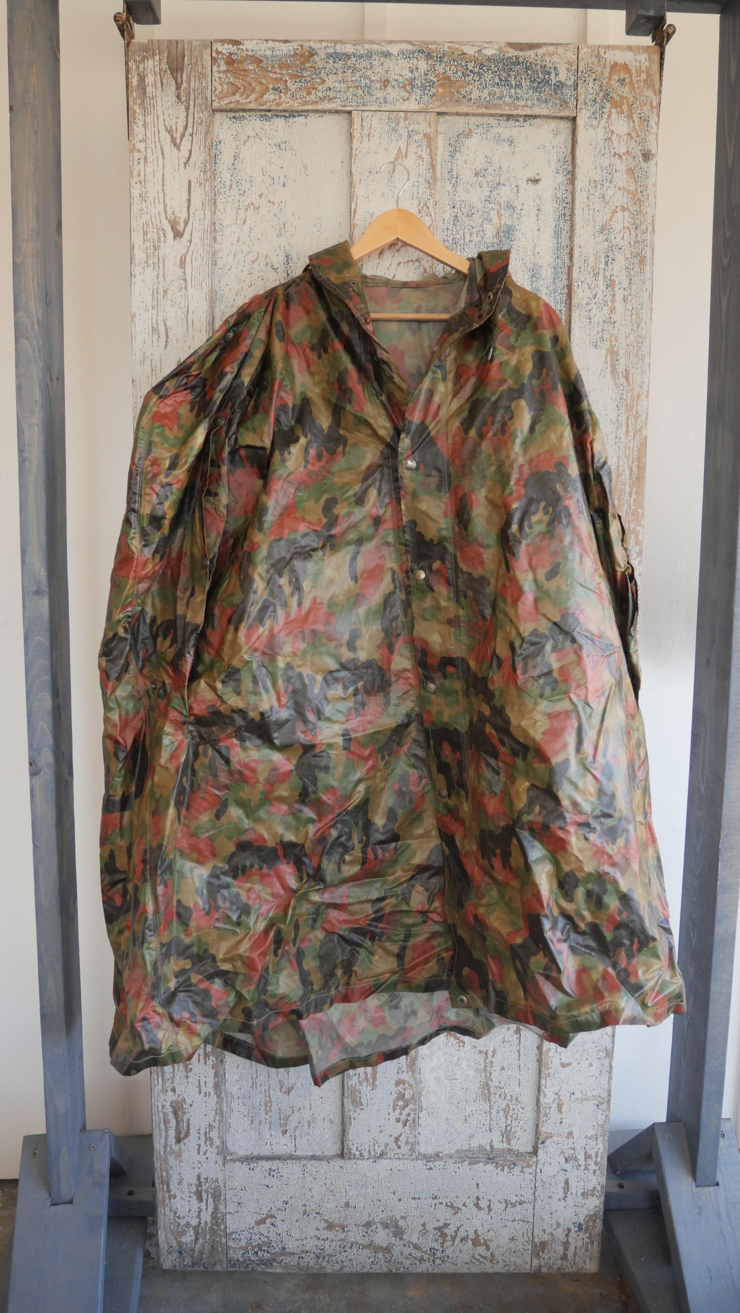 1960s Rubber Camo Poncho