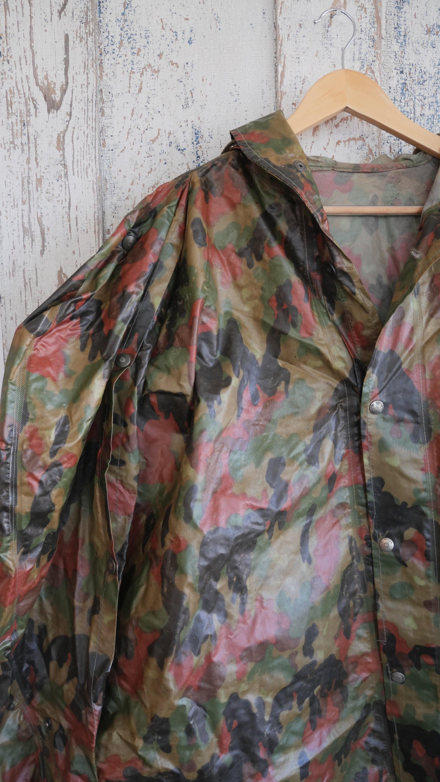 1960s Rubber Camo Poncho