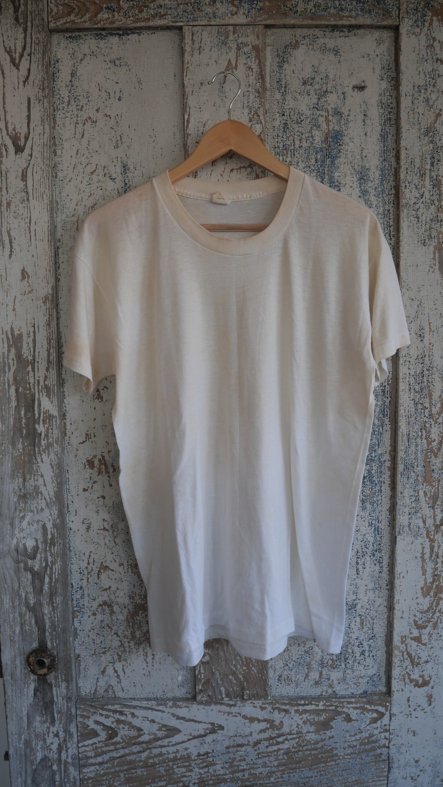 1970s Blank White Tee | L