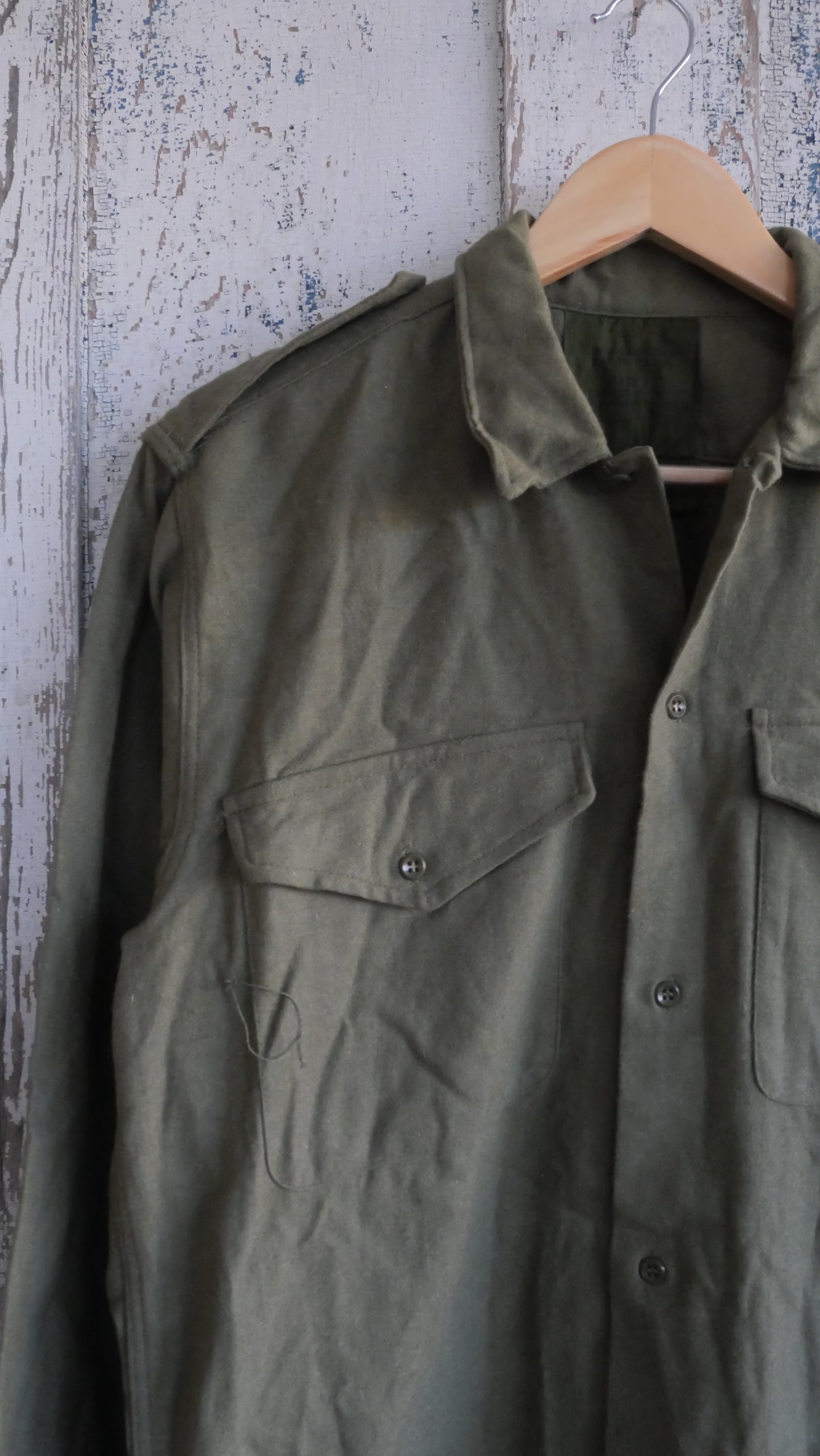 1970s Wool Military Shirt | L