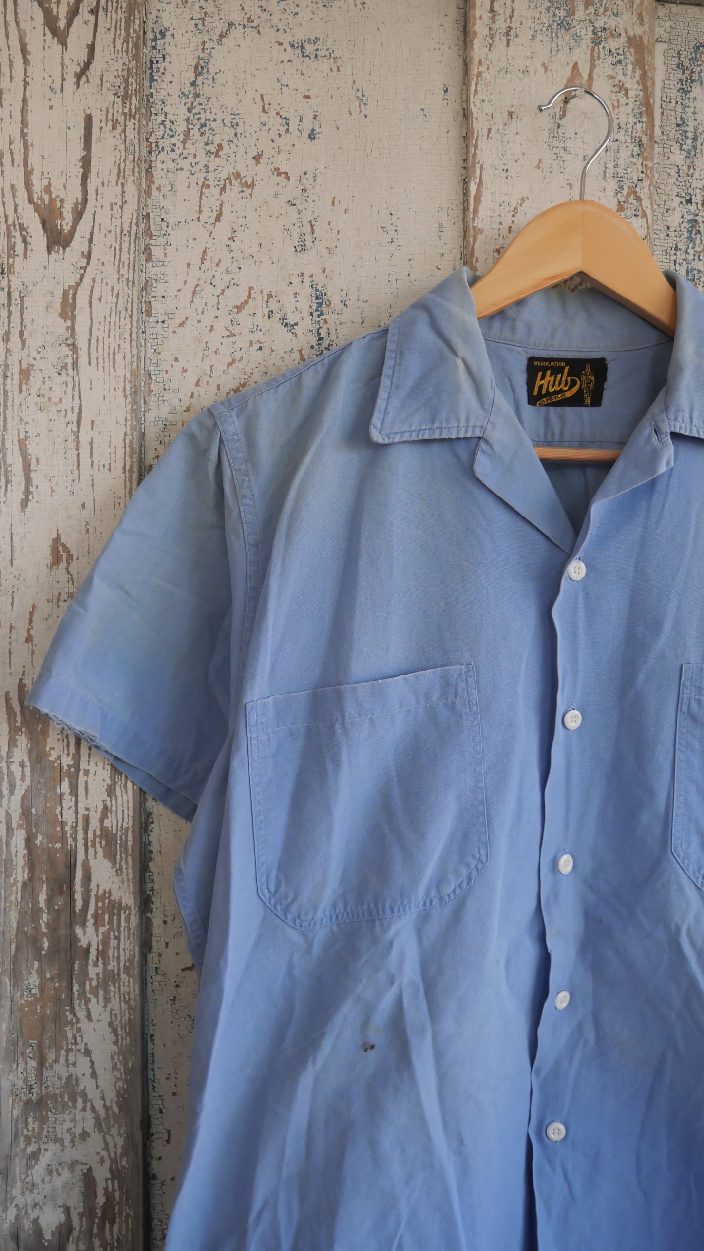 1960s Blue Work Shirt | L