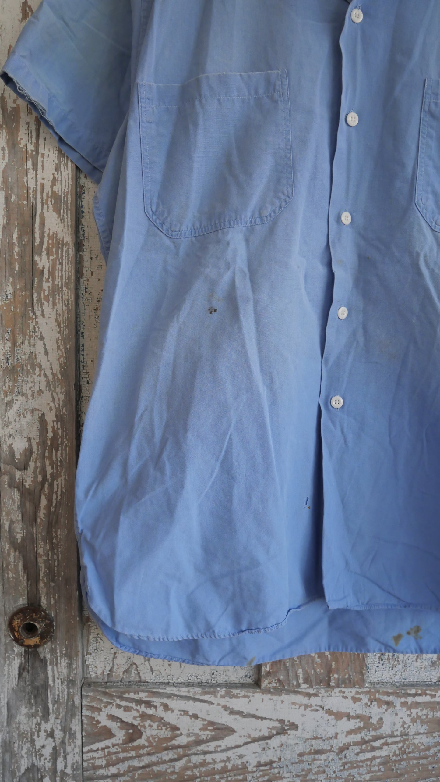 1960s Blue Work Shirt | L