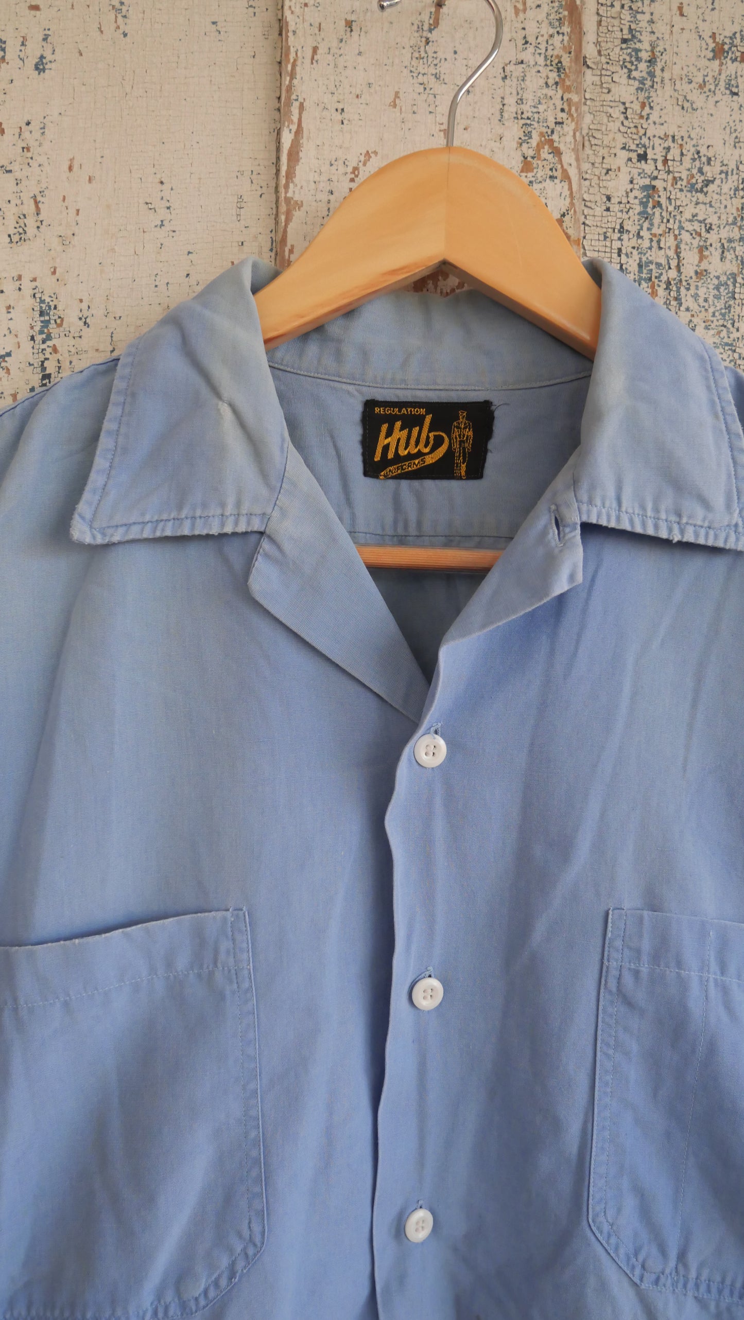 1960s Blue Work Shirt | L