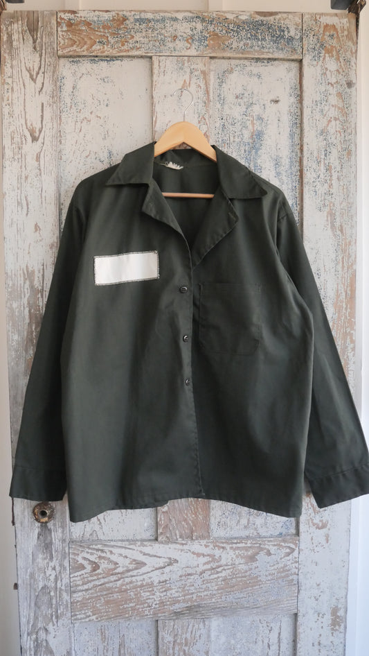 1990s Forest Green Work Shirt | L