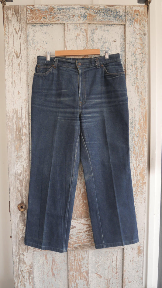 1980s Flared Orange Tab Levi's | 34