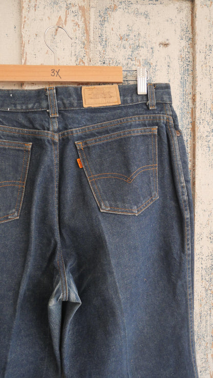 1980s Flared Orange Tab Levi's | 34