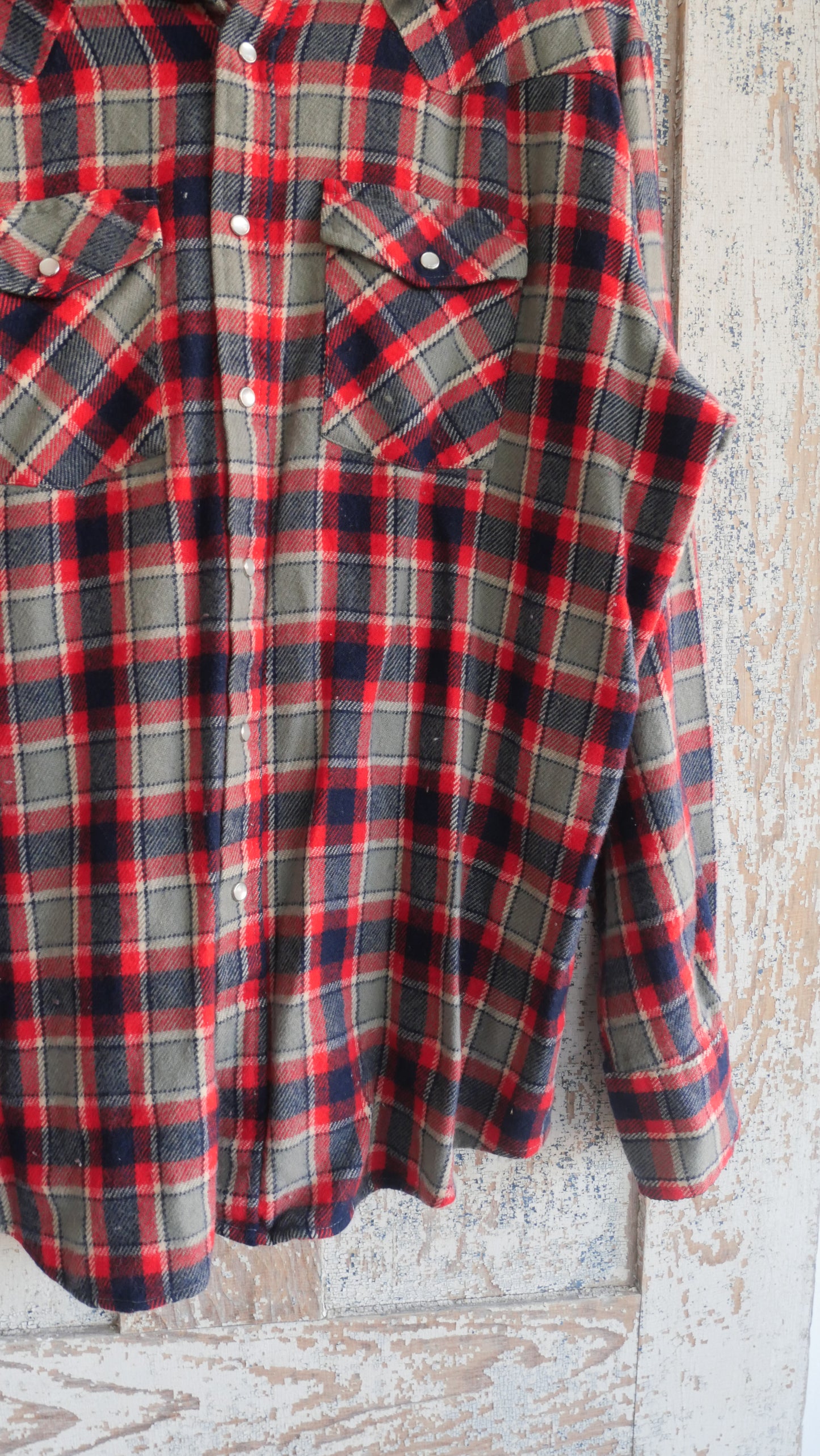 1980s Western Pearl Snap Flannel | L