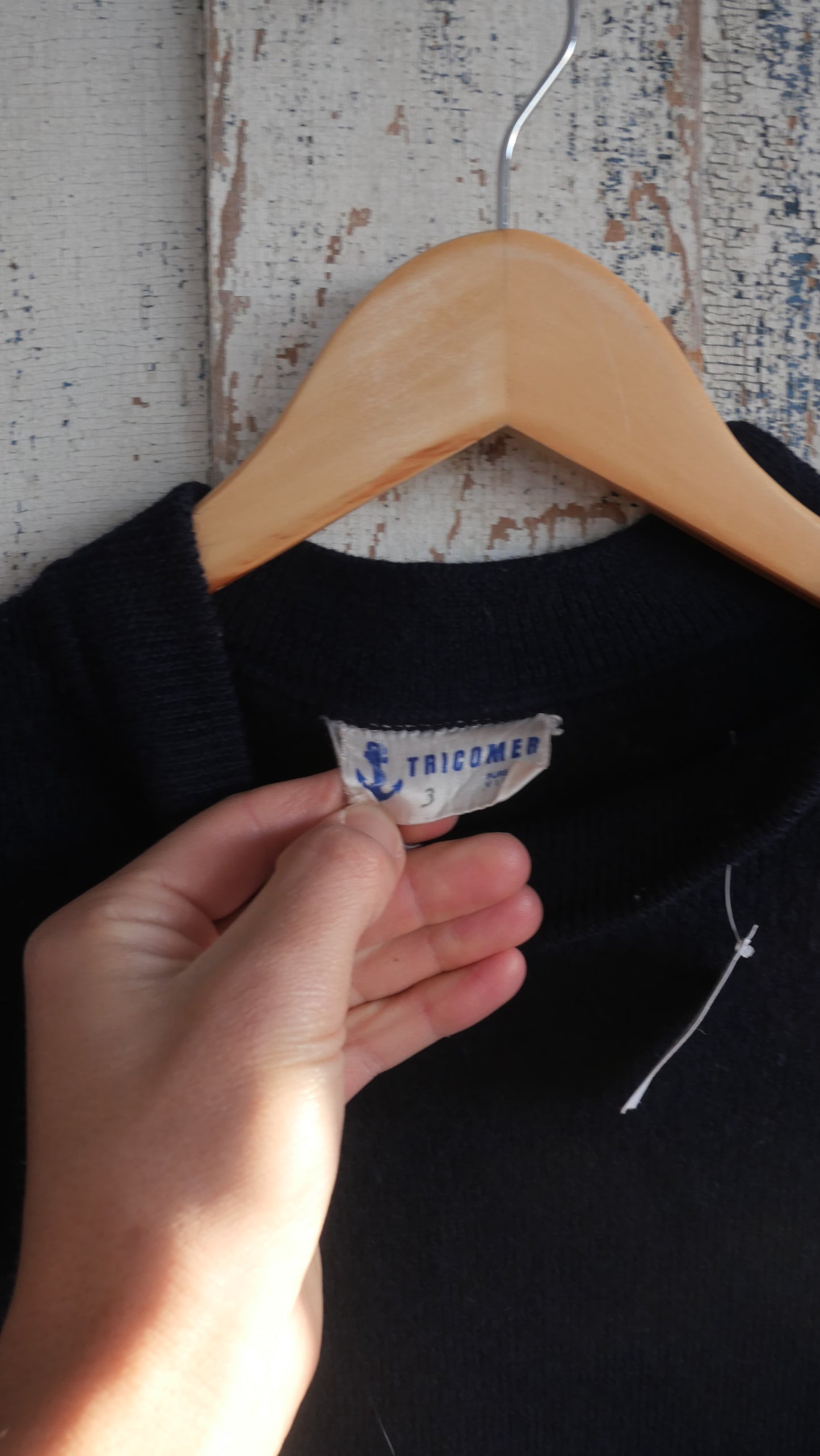 1970s Navy Side Snap Sweater | S