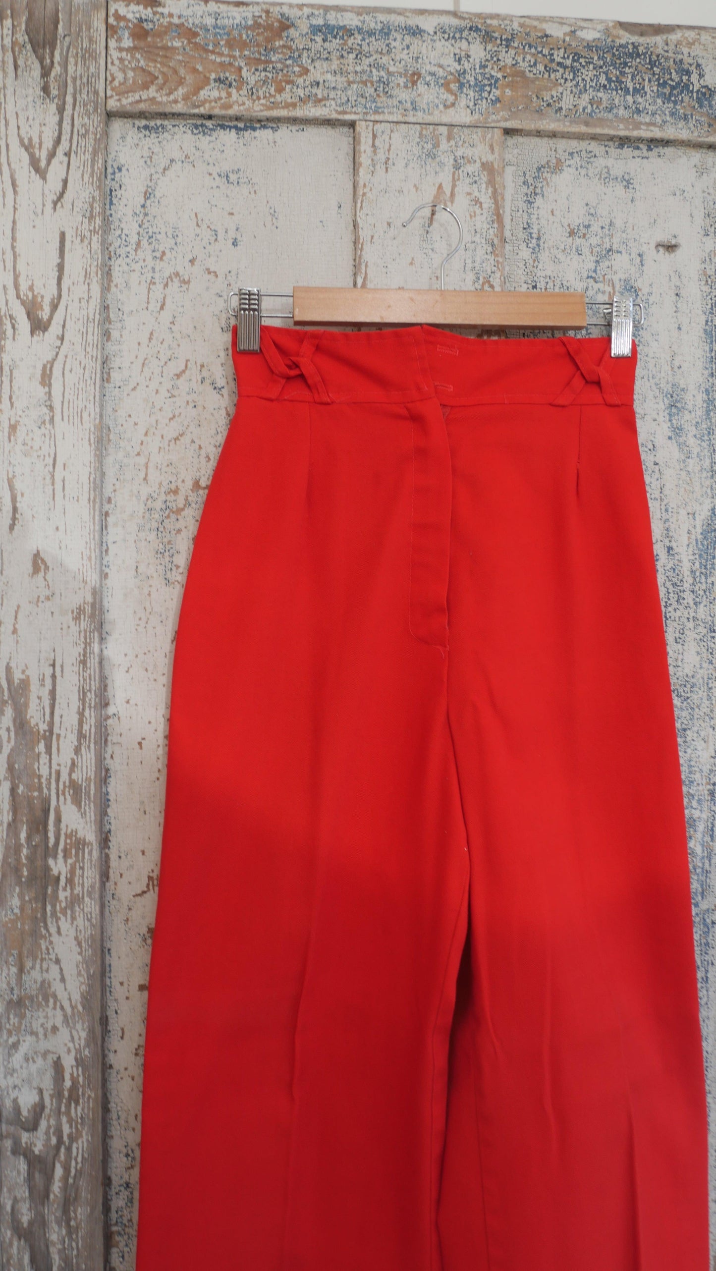 1970s Red Bell Bottom Pants | 24