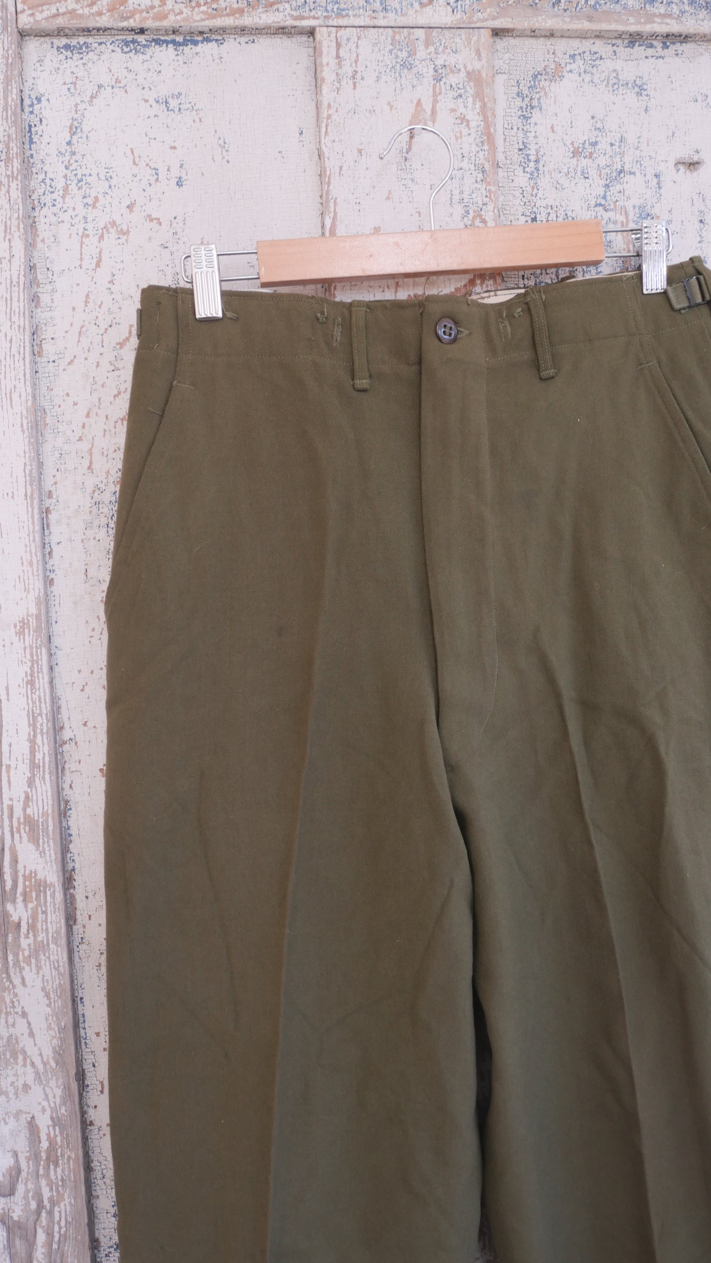 1970s Wool Wide Leg Military Pants | 32