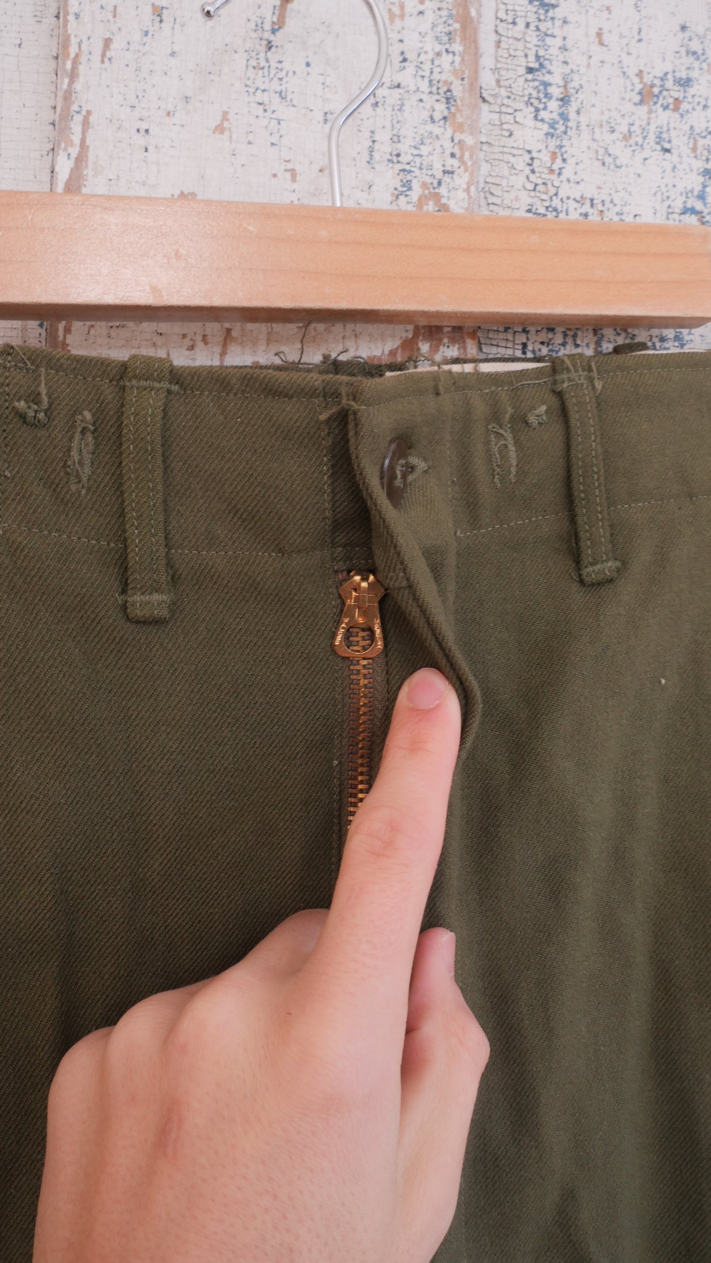 1970s Wool Wide Leg Military Pants | 32